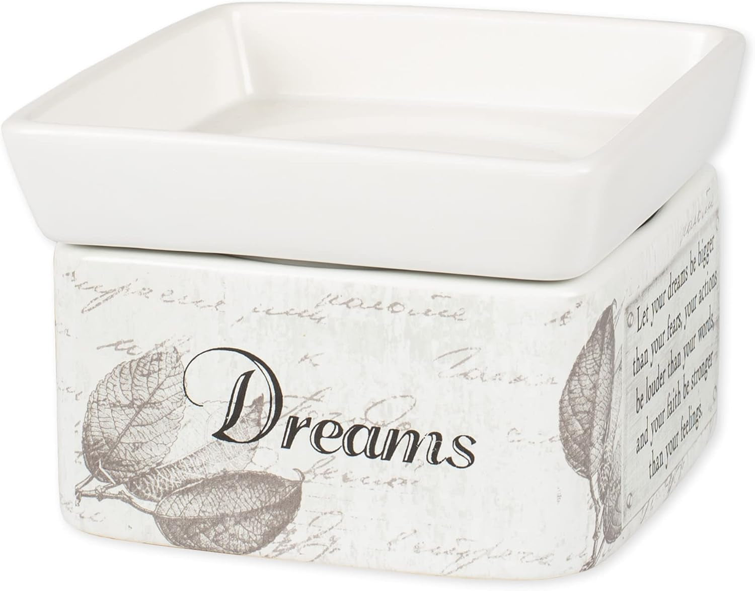 Dream Actions Faith Stronger Stoneware Electric 2 in 1 Jar Candle and Wax Tart Oil Warmer