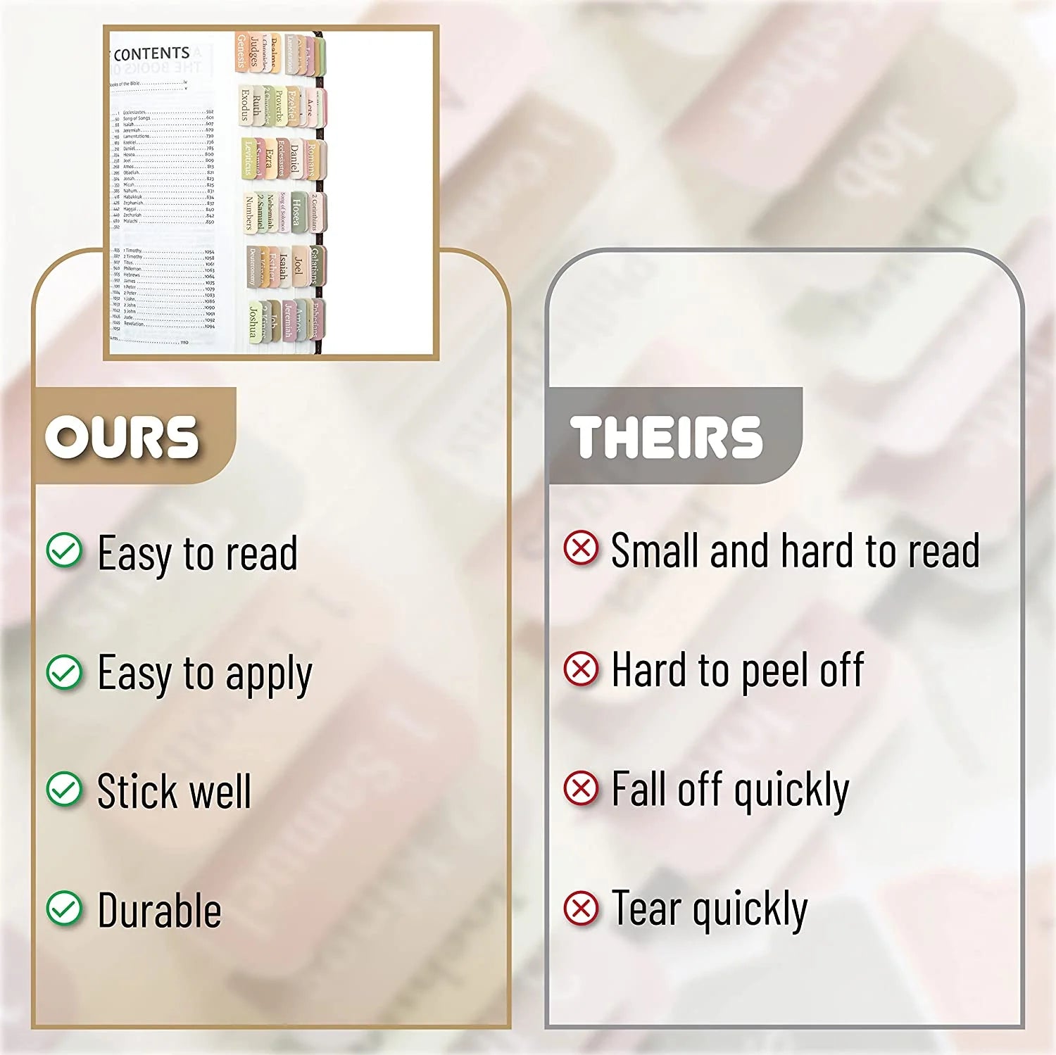 Self-Adhesive Boho Theme Laminated Index Tabs, Multicolor, 75 Count, 5 Pack