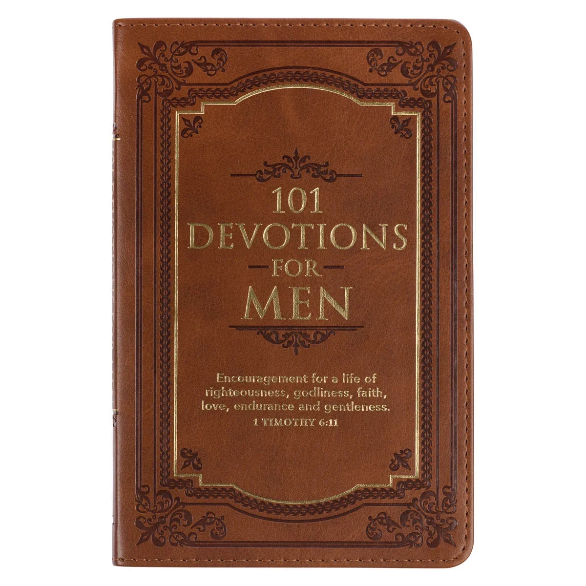 101 Devotions for Men, Brown Vegan Leather
