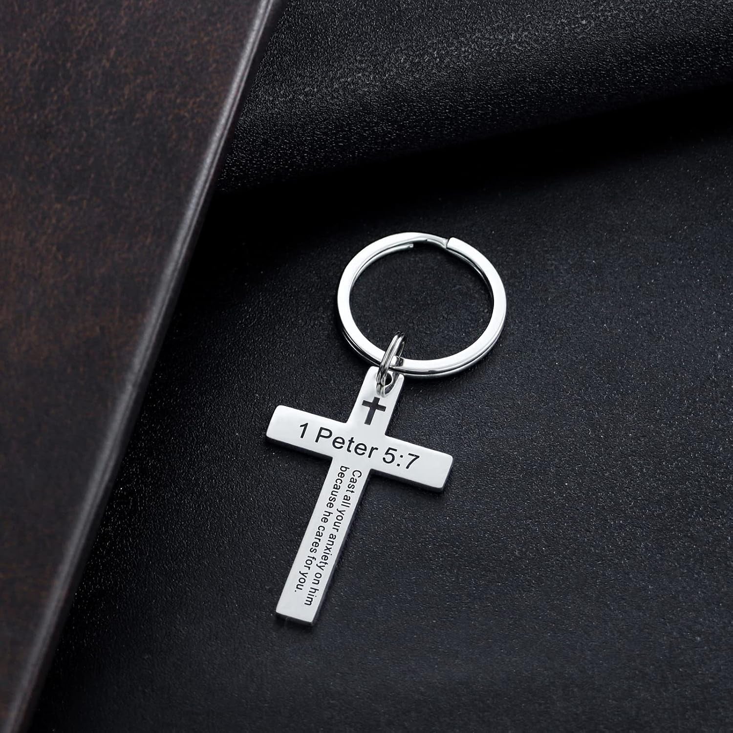 Bible Verse Keychain Christian Cross Keychain for Women, Cross Key Chain for Men Religious Scripture