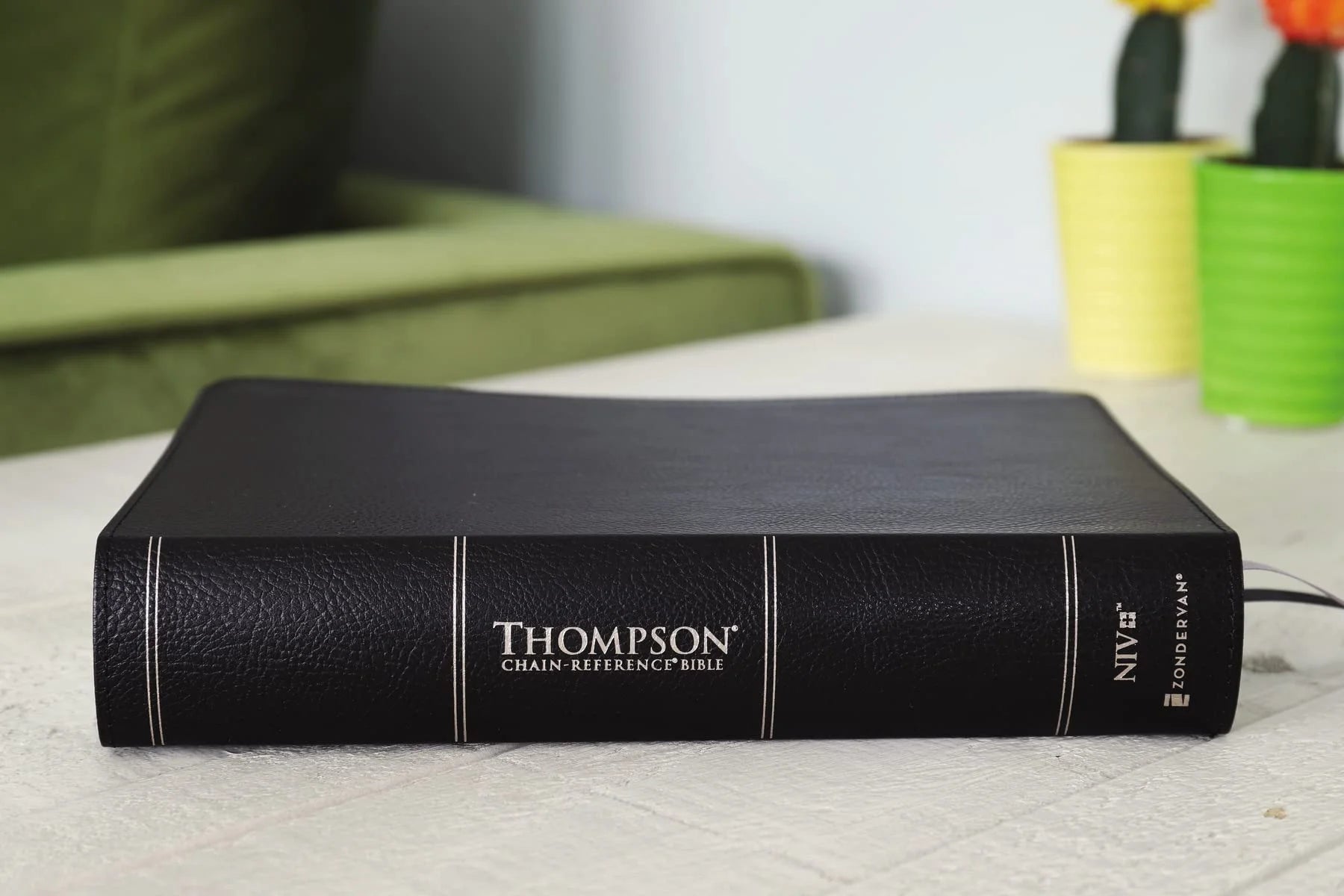 Niv, Thompson Chain-Reference Bible, Handy Size, European Bonded Leather, Black, Red Letter, Comfort Print, (Hardcover)