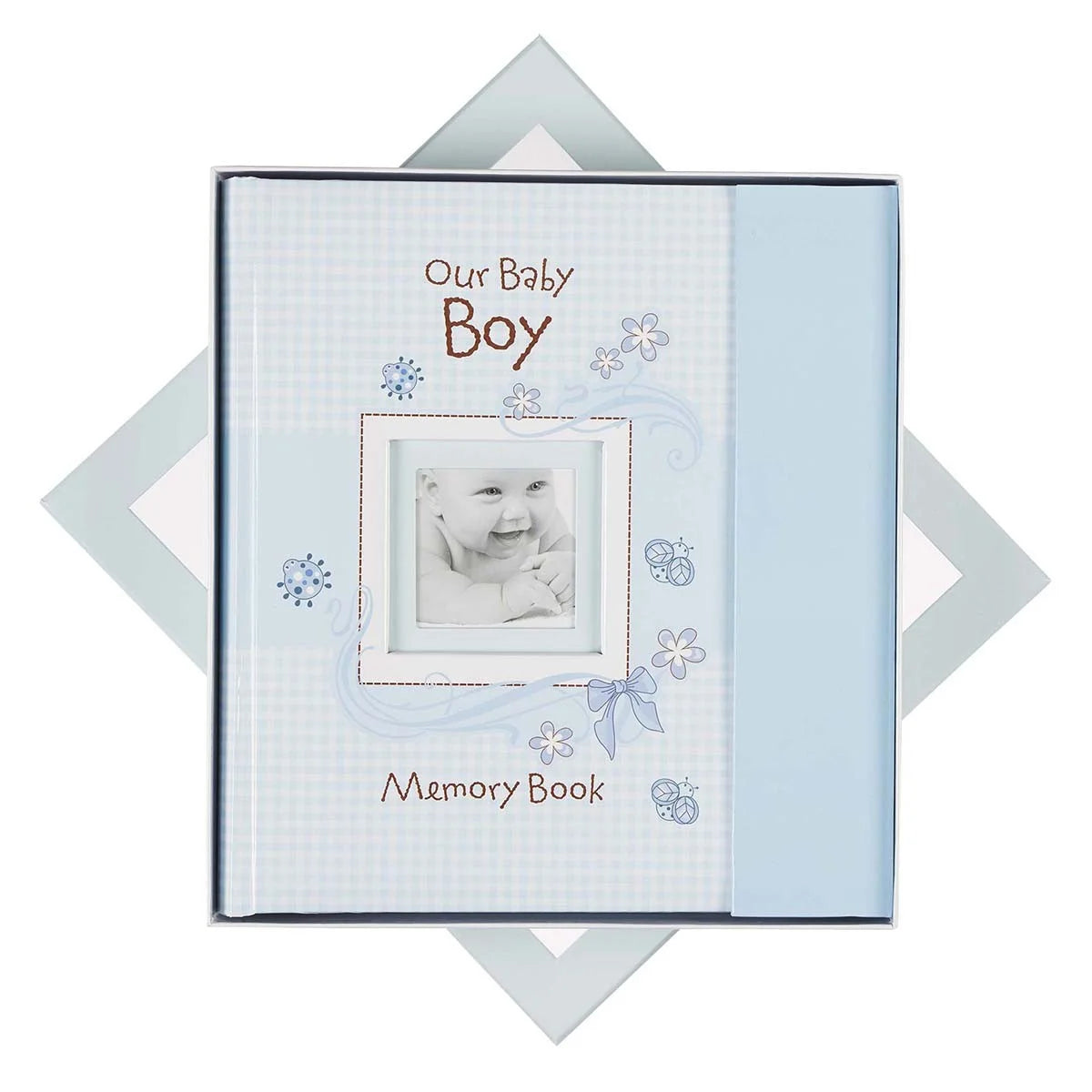 Boy Baby Book of Memories Blue Keepsake Photo Album Our Baby Boy Memory Book Baby Book with Bible Verses, the First Year