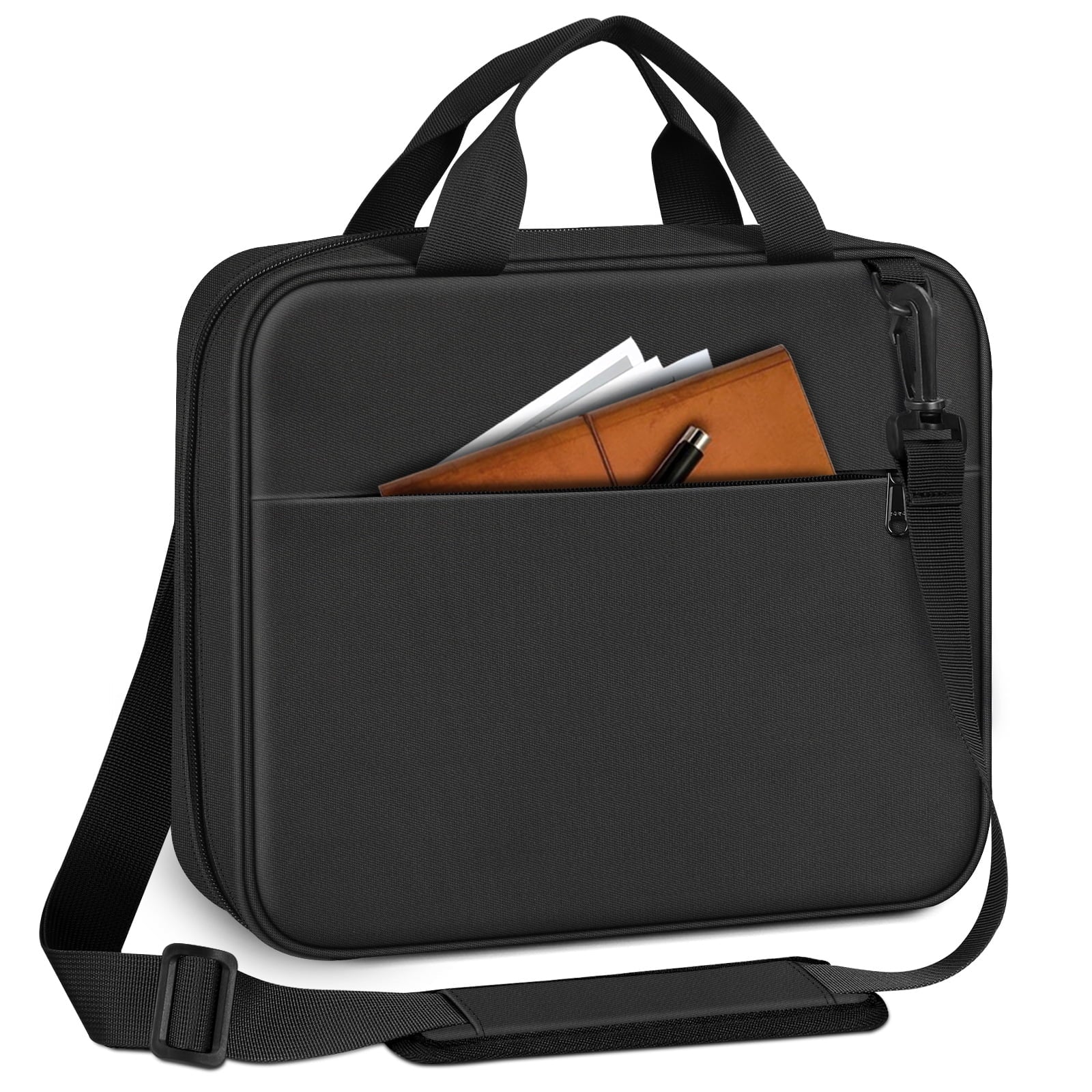 Extra Large Bible Cover, Carrying Book Case Church Bag Bible Protective with Detachable Shoulder Strap & Zippered Pocket, Gift for Men Women, Black