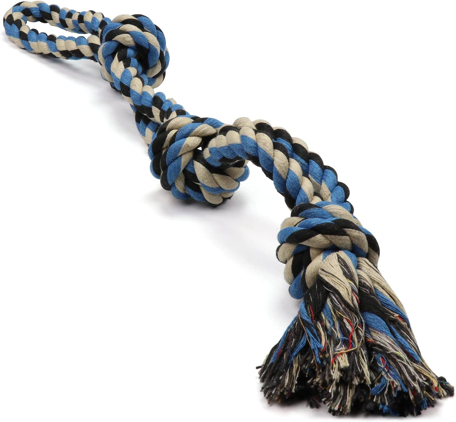 XL Dog Rope Toy for Aggressive Chewers - Dog Toy, Benefits Non-Profit Dog Rescue, Large Dog Toys, Durable Dog Toys for Aggressive Chewers, Nearly Indestructible Dog Toys for Aggressive Chewers, Blue
