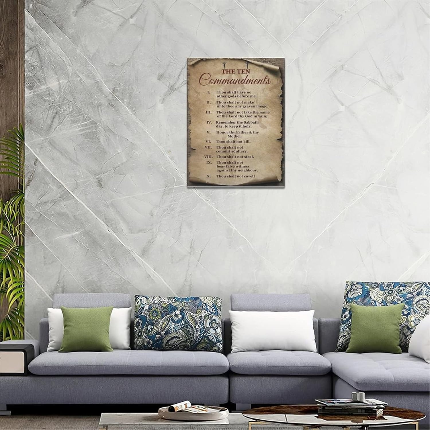 The Ten Commandments Wall Art 10 Commandments Bible Verse Christian Scripture Pi