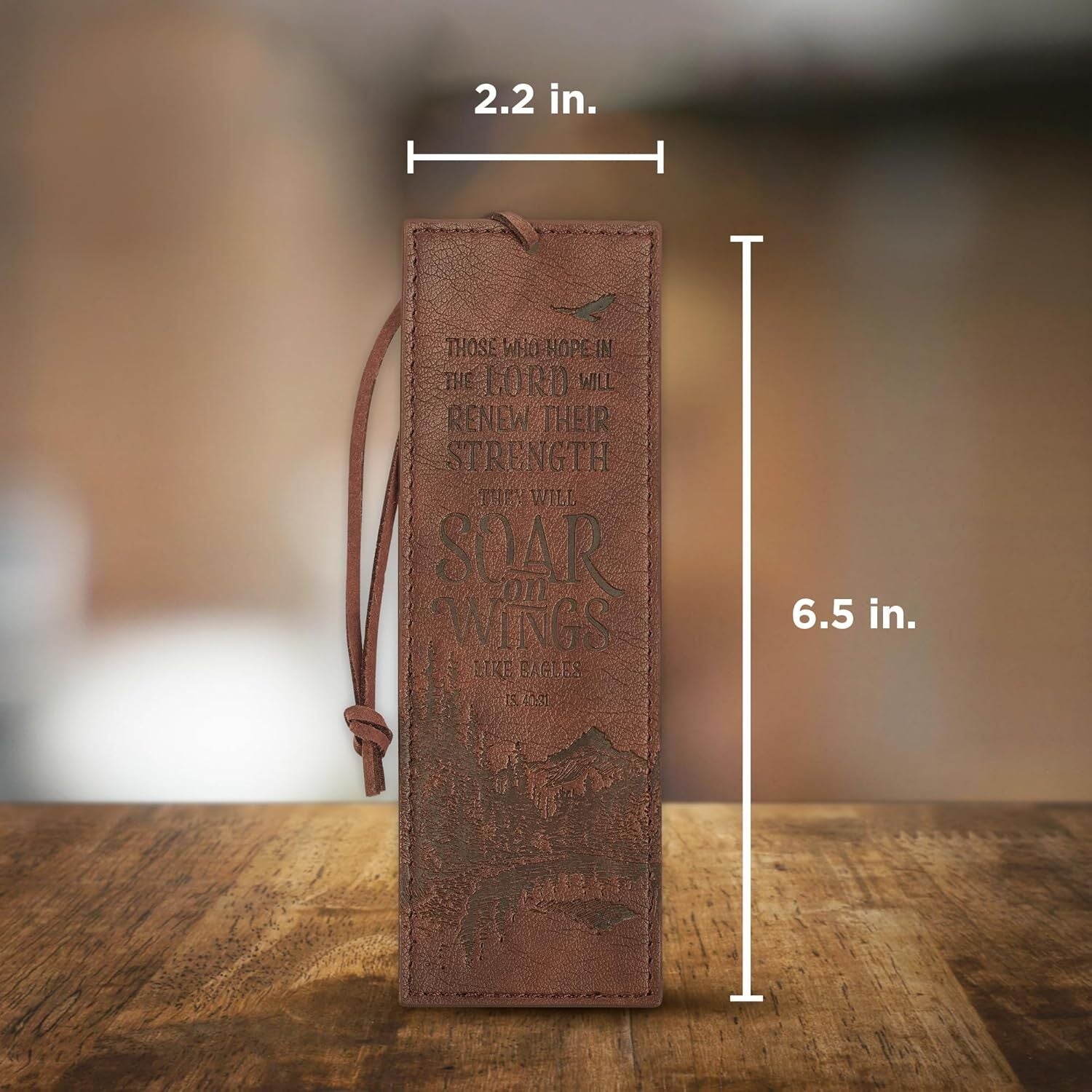Christian Art Gifts Premium Vegan Faux Leather Scripture Bookmark for Men: Soar