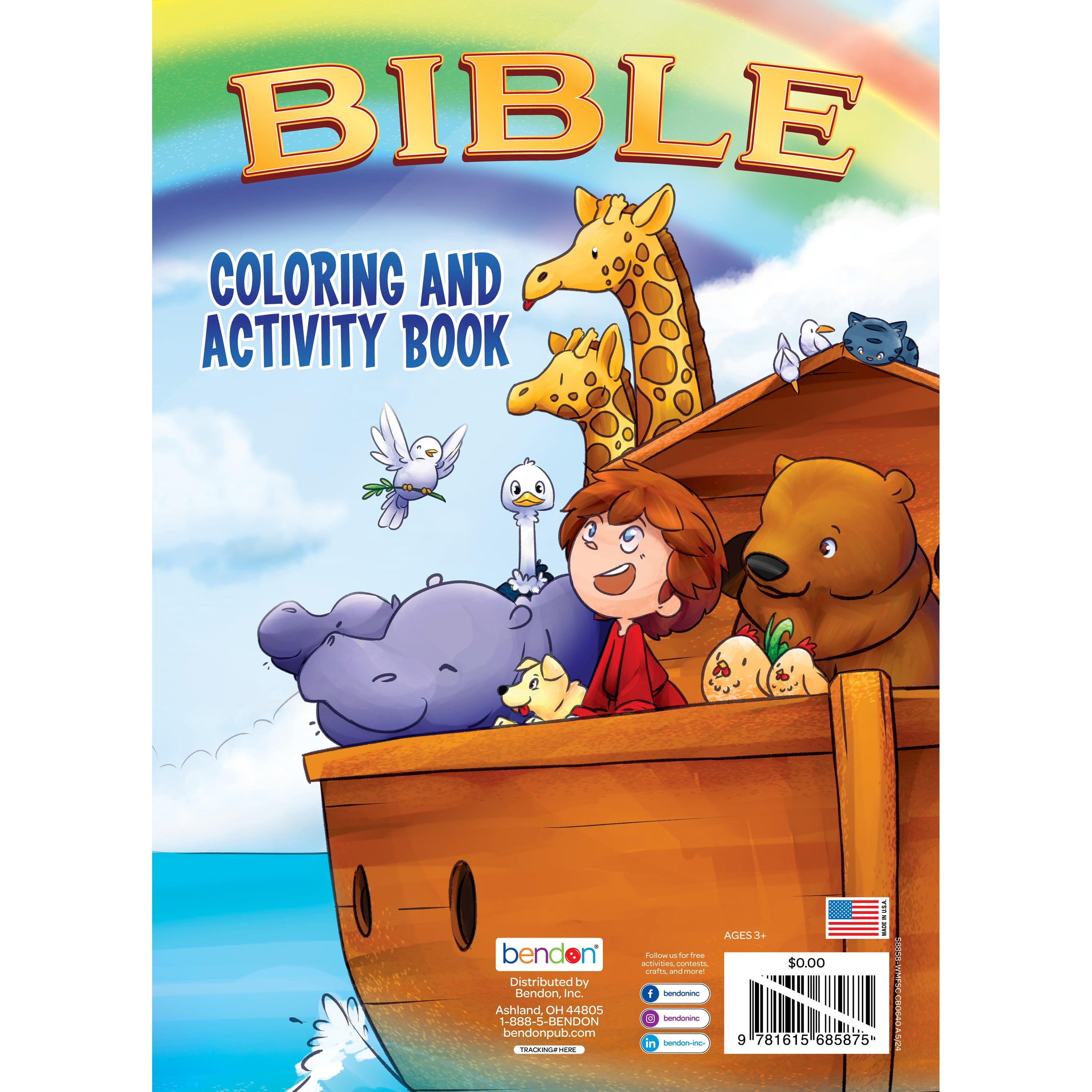 Bible 64 Page Coloring and Activity Book, by , Paperback