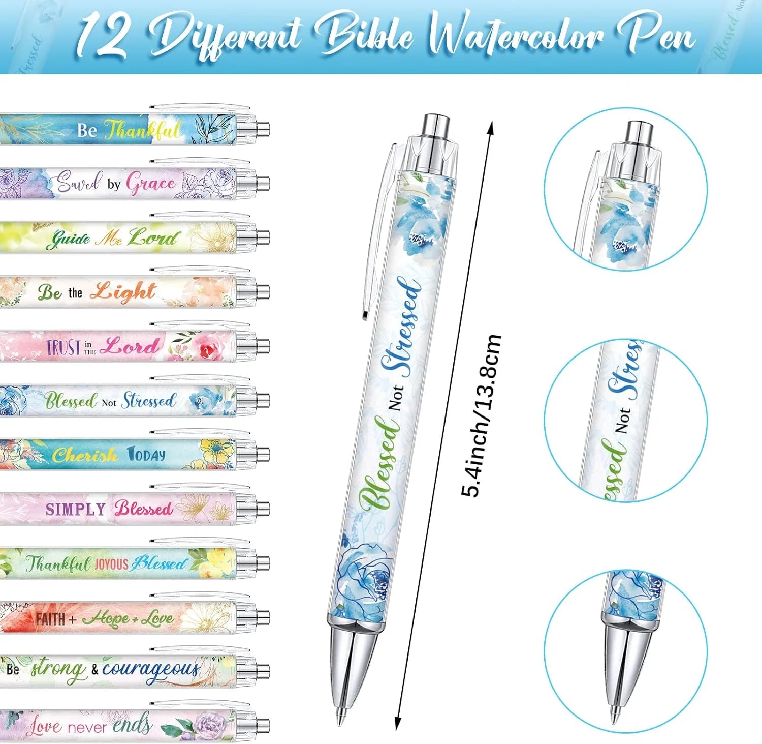 24 Pcs Christian Bulk Gifts for Women Bible Verse Pens Bible Notebooks Christian Gifts Set Scripture Ballpoint Pens Bible Quote Notepads Religious Notebooks Gifts for Women Men (Flower)