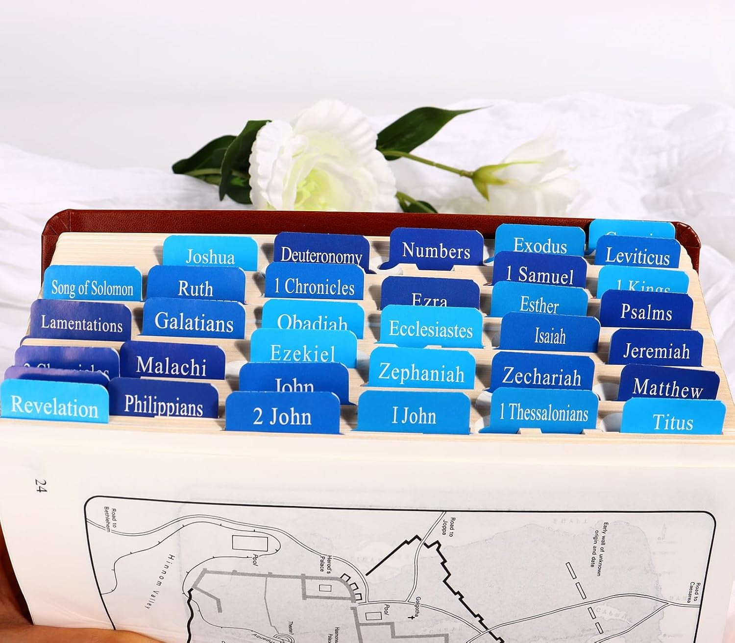 Blue Bible Tabs for Men'S Bible Studies & Small Groups, Large Print Tabs Fits NI