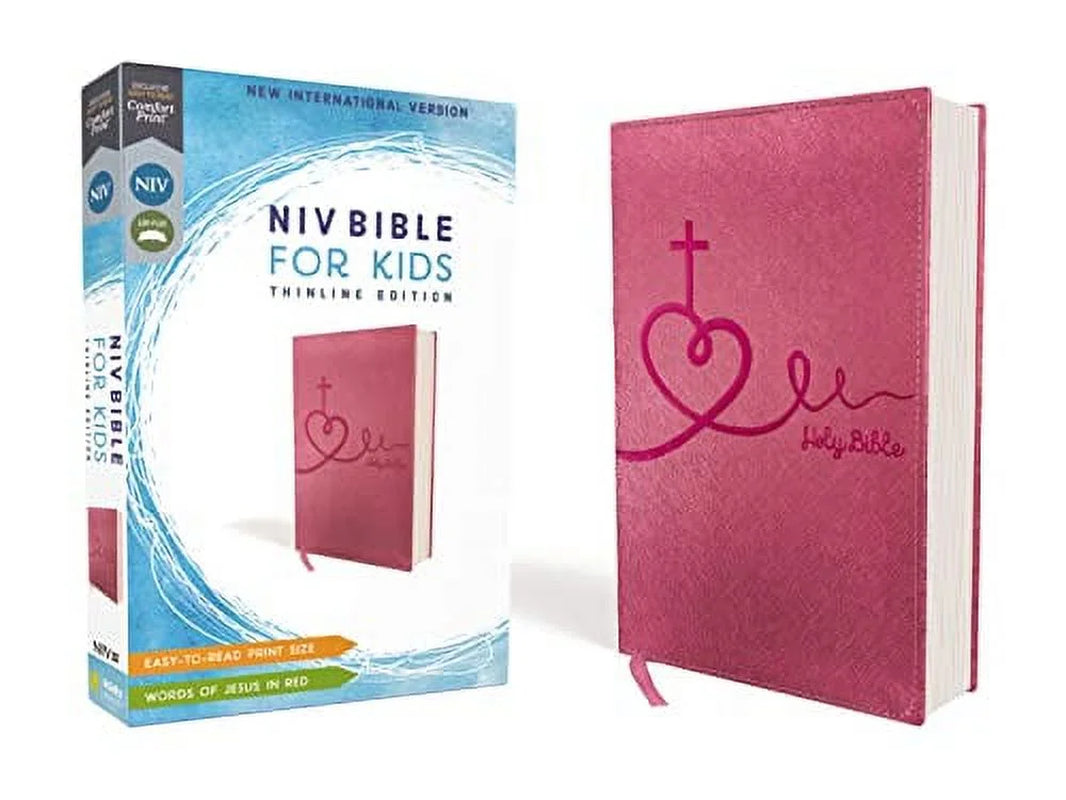 Niv, Bible for Kids, Leathersoft, Pink, Red Letter Edition, Comfort Print: Thinline Edition