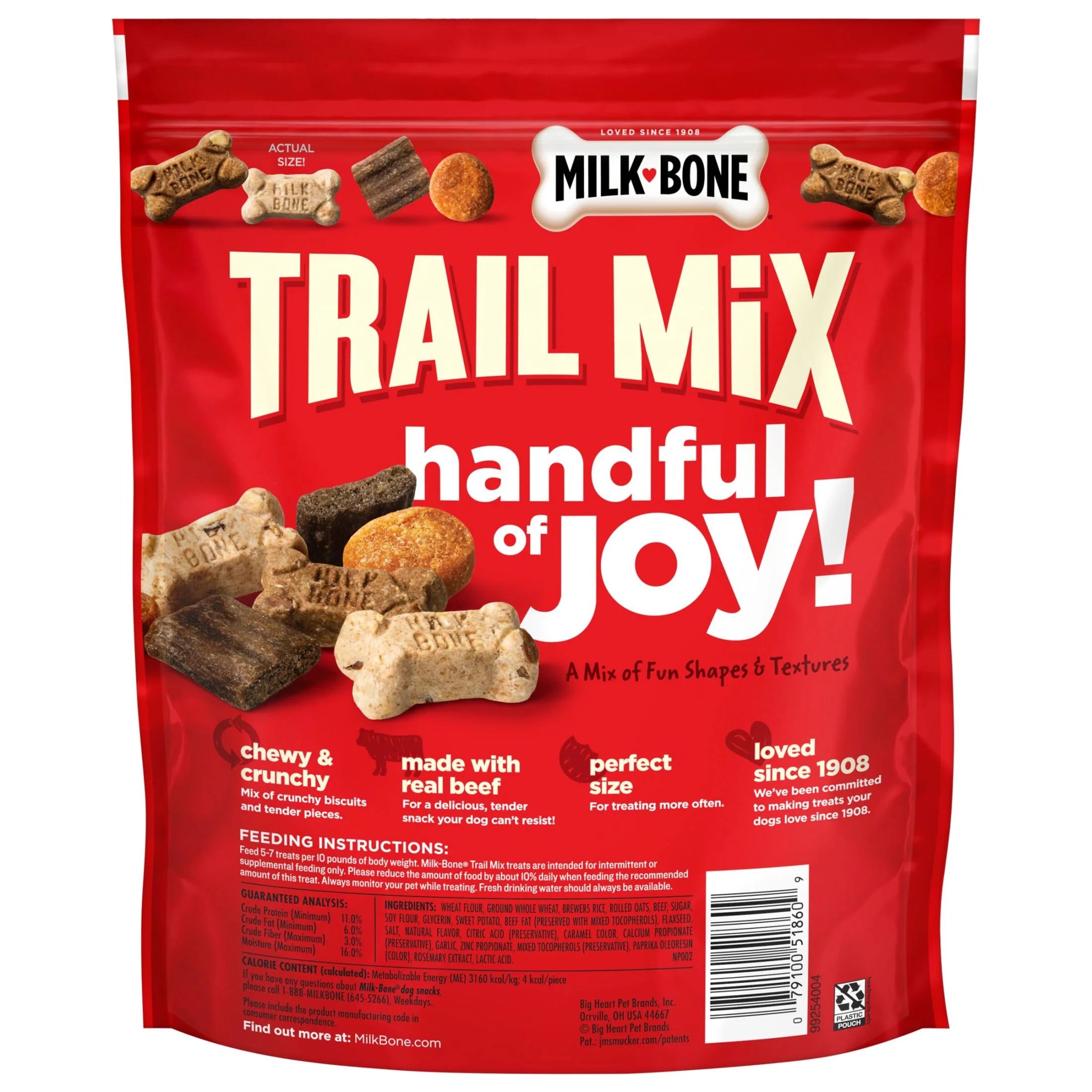 Milk Bone Trail Mix with Real Beef & Sweet Potato, Crunchy & Chewy Dog Treats, 20 Oz