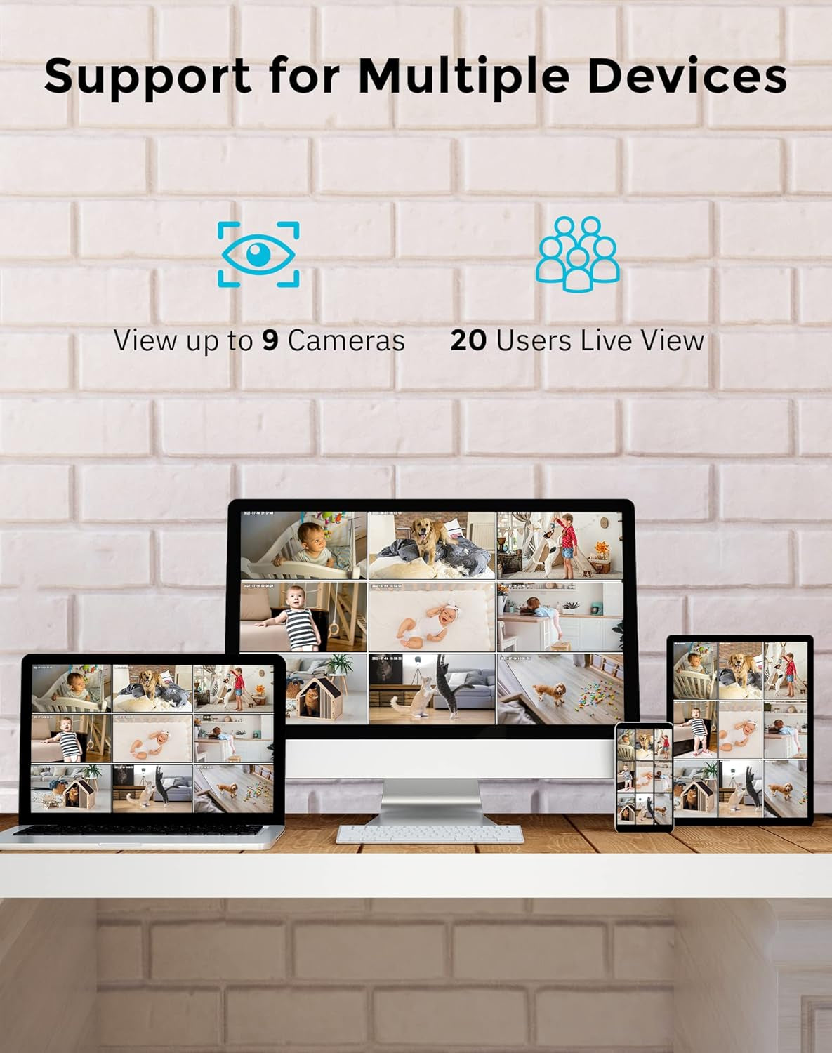 Security Cameras for Home + 2X 32GB SD Cards, PT Home Security Camera System with Motion Detection, Two-Way Audio, Night Vision, Indoor Wifi Camera for Baby/Pet, Alexa, USA Cloud Service