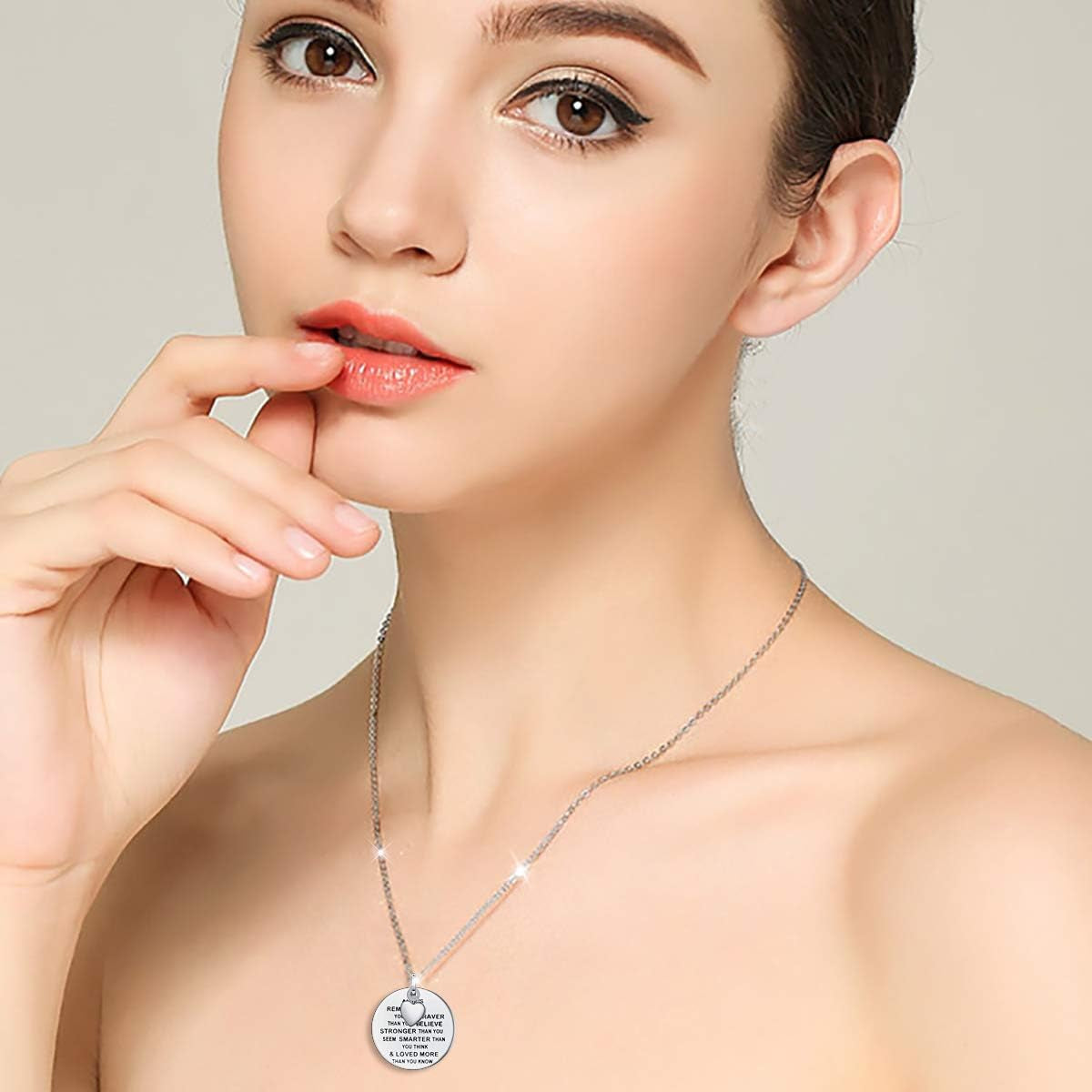 S925 Sterling Silver Inspirational Robin Motivational Bible Verse Pendant Necklace for Women Teen Braver Stronger Smarter Jewelry