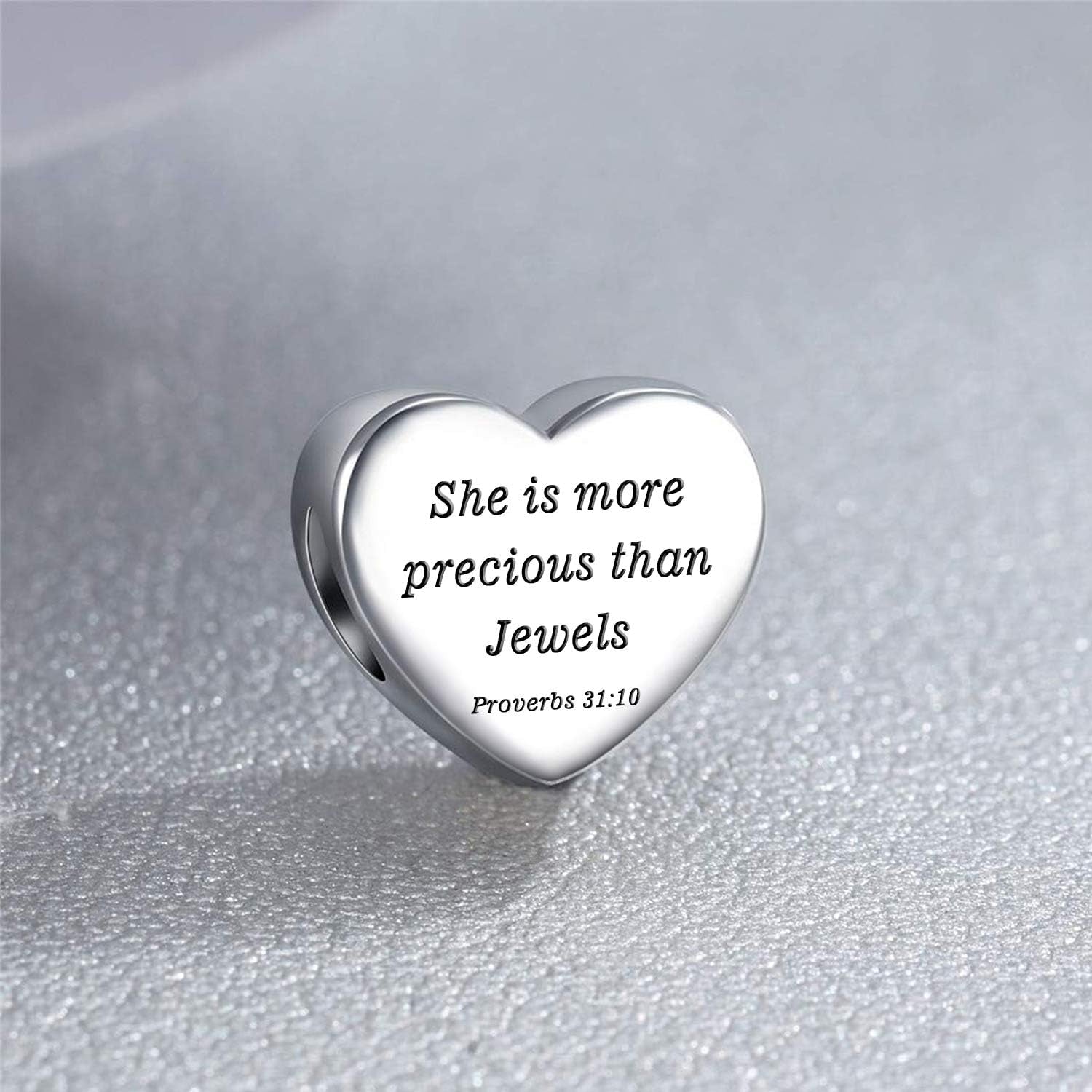 Heart Charm Fit Pandora Charms Bracelet Christian Bible Verse Charm Prayer Faith Religious Charms Gifts for Women