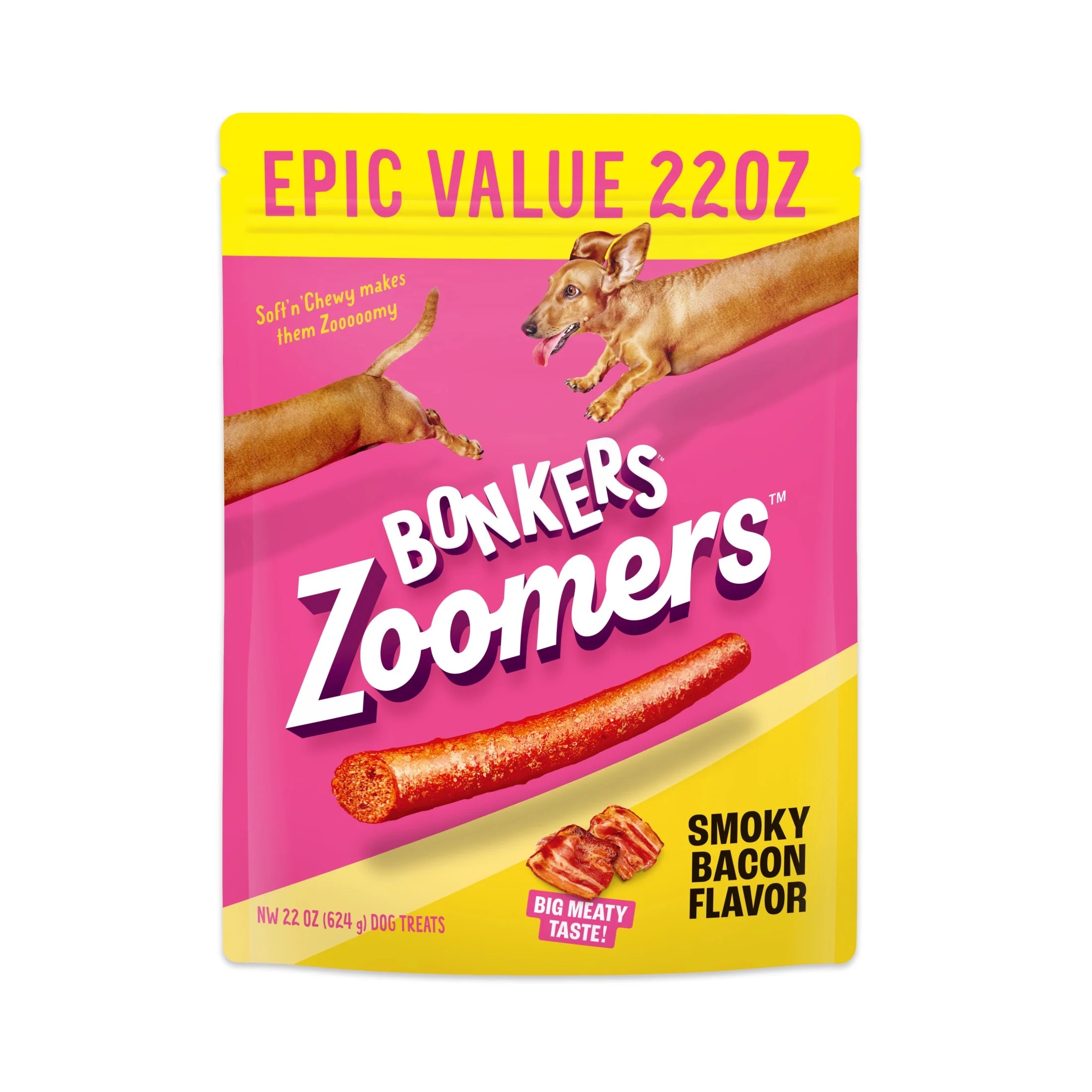 Zoomers Dog Treats, Smoky Bacon Flavor, Soft & Chewy Dog Snacks, Treats for Dogs, 22 Oz Bag