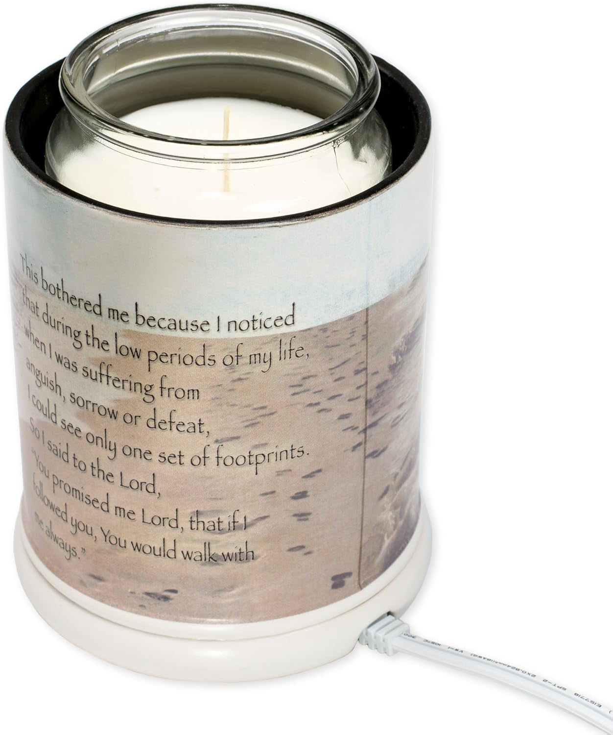 Footprints in the Sand Ceramic Stoneware Electric Large Jar Candle Warmer