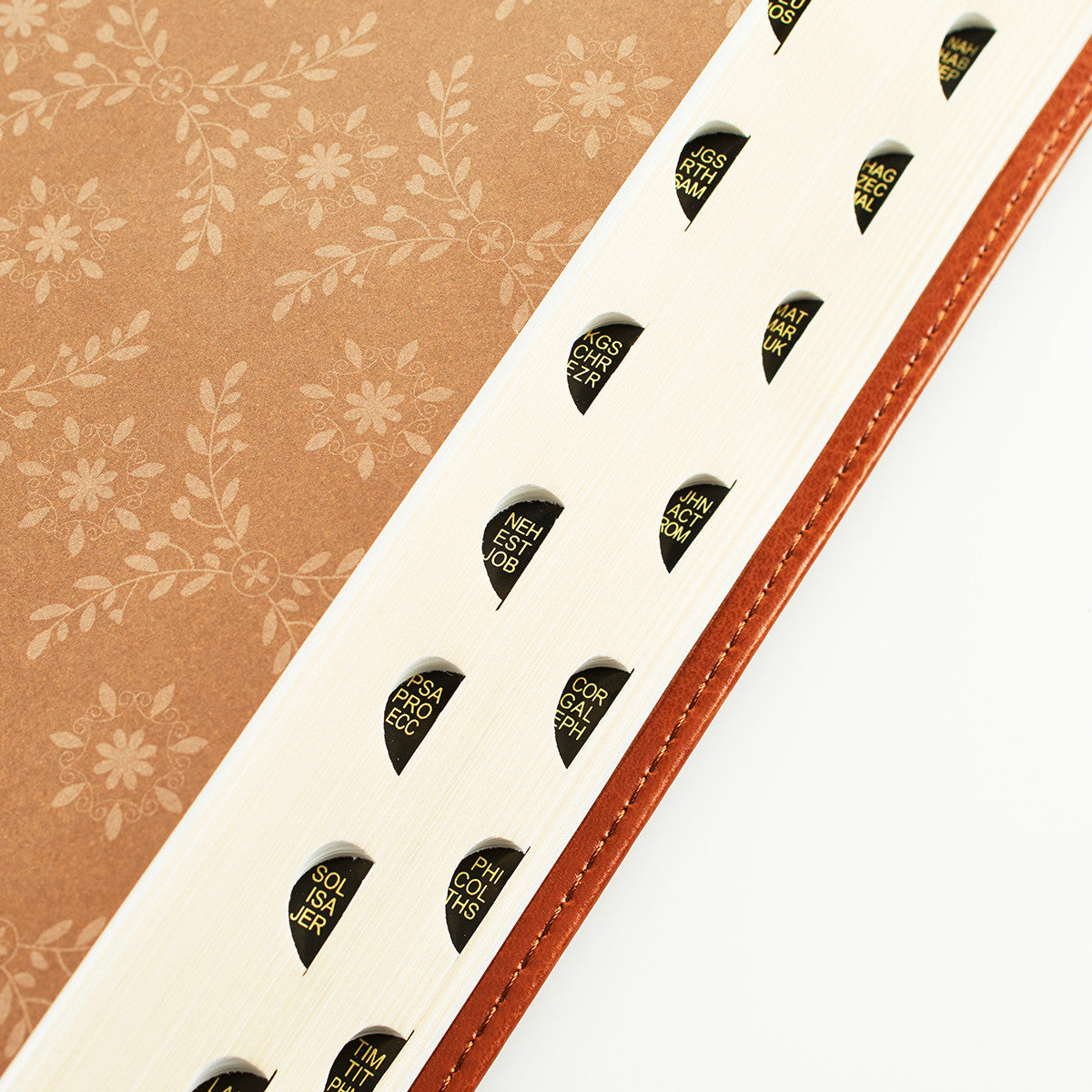 The Holy Bible King James Version LARGE PRINT Thumb Indexed Edition / TAN