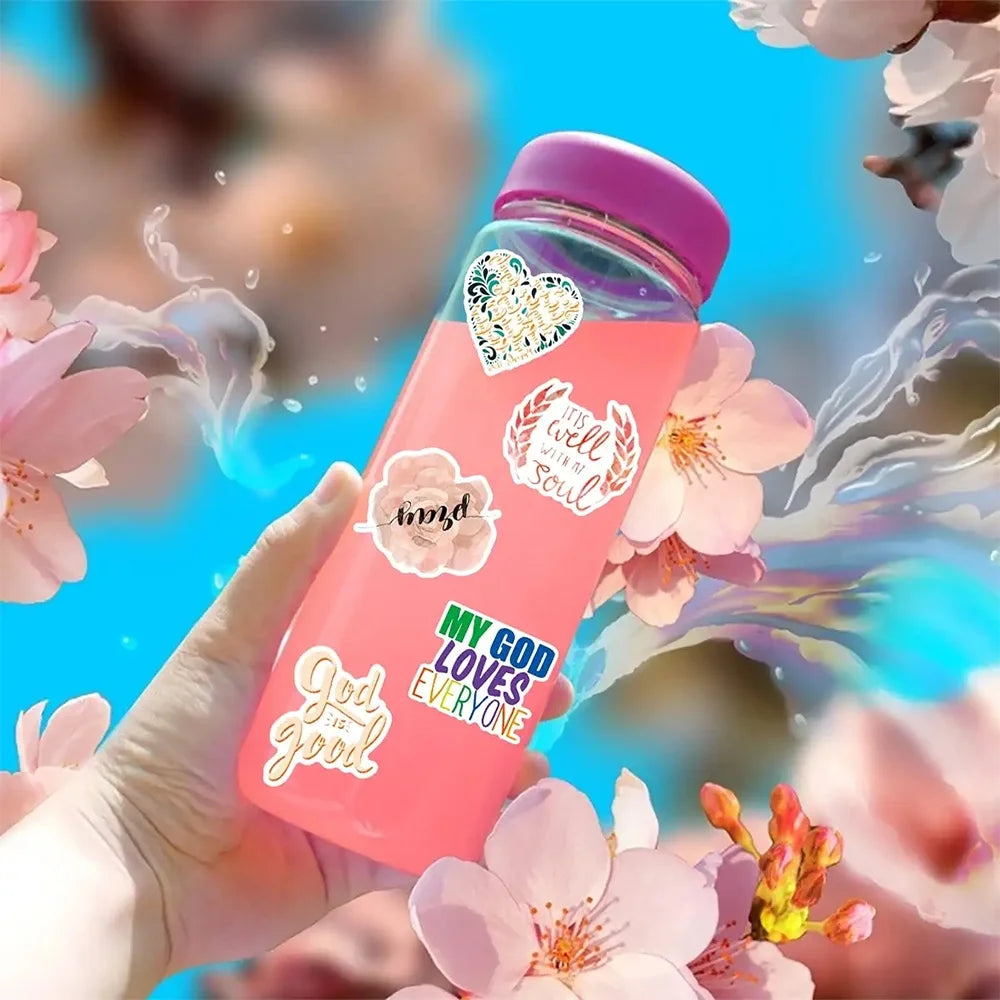 100Pcs Jesus Christian Stickers for Water Bottle Laptop, Religious Bible Verse Stickers Pack for Adult Teens Kids, Church Scripture Faith Stickers Decals, Christian Gifts Stuff Things Merchandise