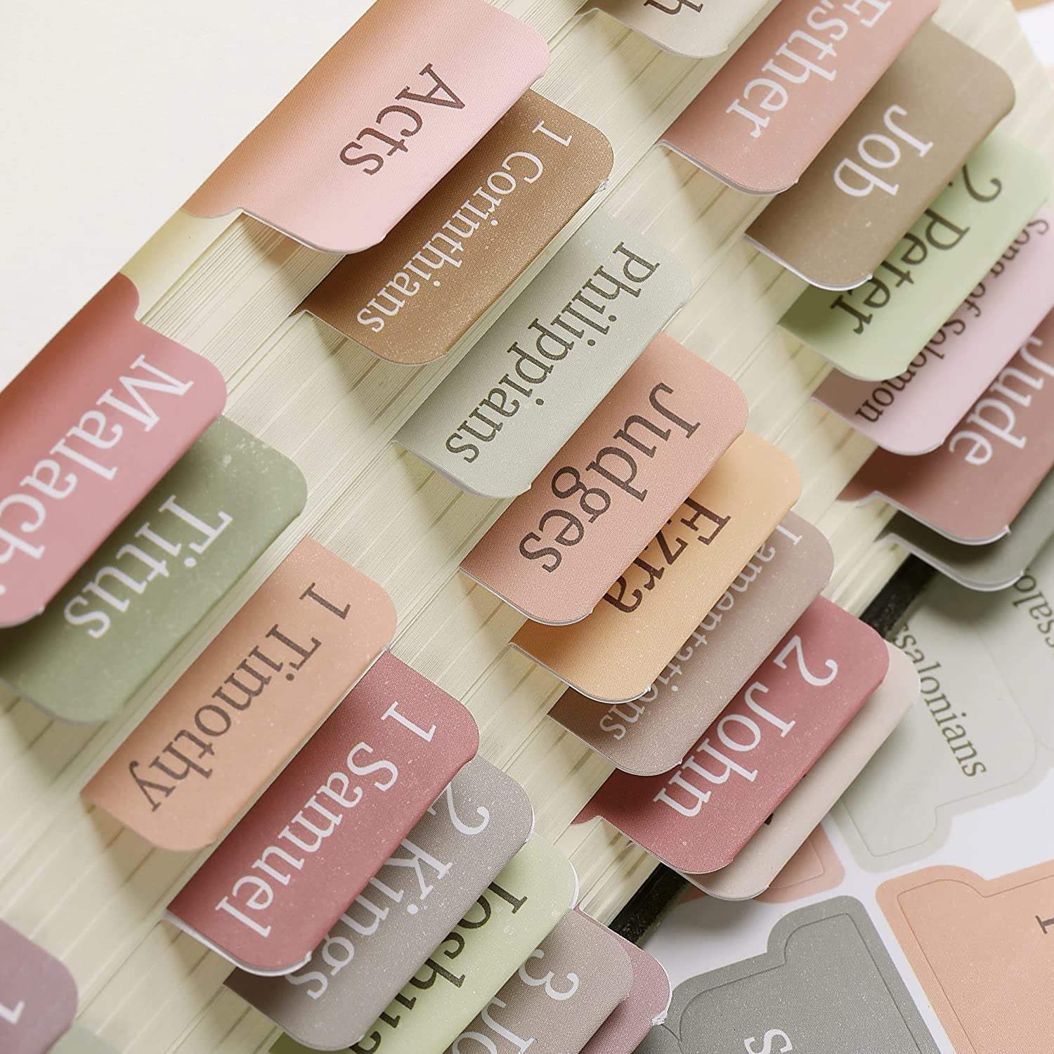 Self-Adhesive Boho Theme Laminated Index Tabs, Multicolor, 75 Count, 5 Pack