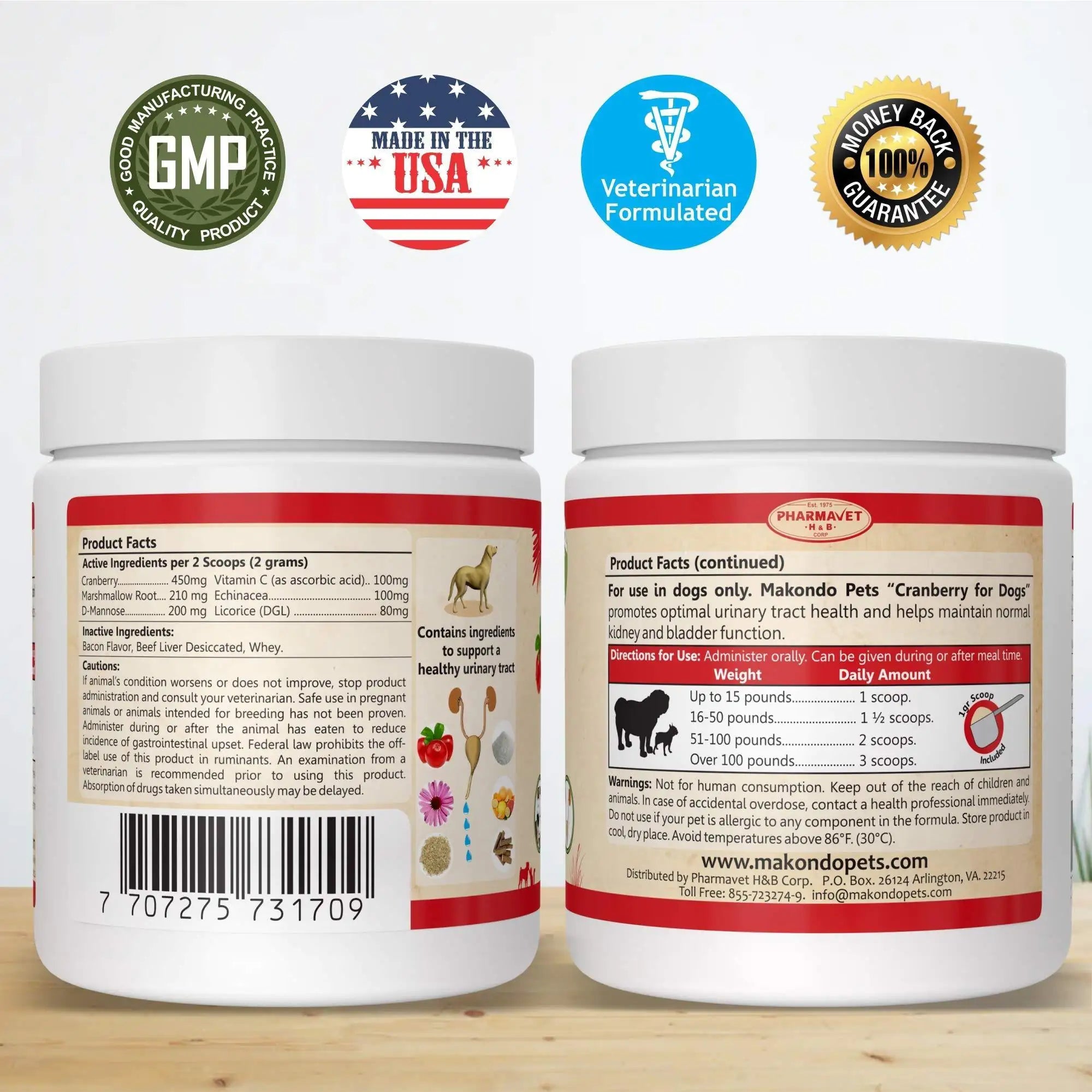 Dog Cranberry Supplement, Natural Dog UTI Treatment & Kidney Support for Dogs
