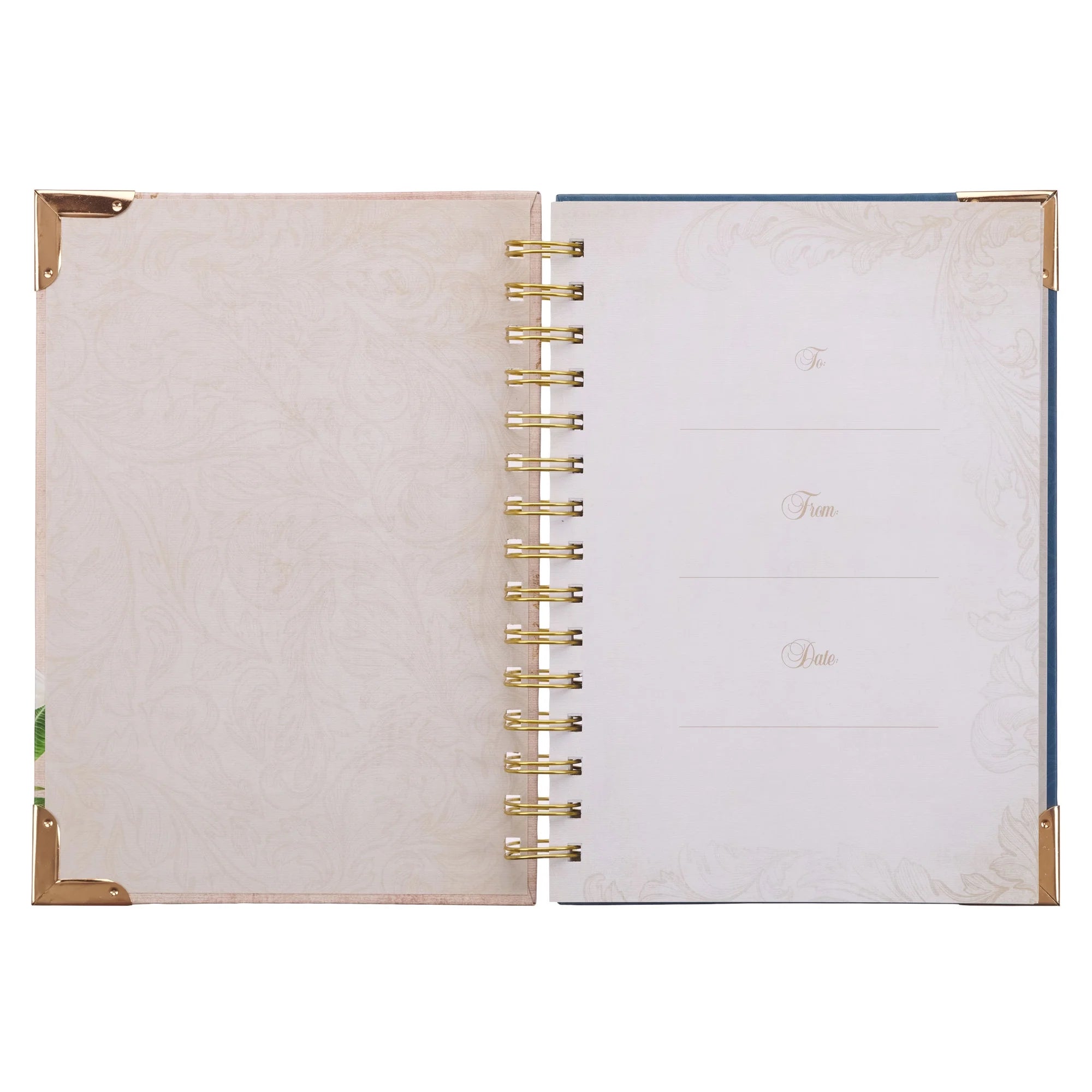 Journal W/Scripture for Women Hope in the Lord Isaiah 40:31 Butterfly Deep Ocean Blue 192 Ruled Pages, Large Hardcover Notebook, Wire Bound