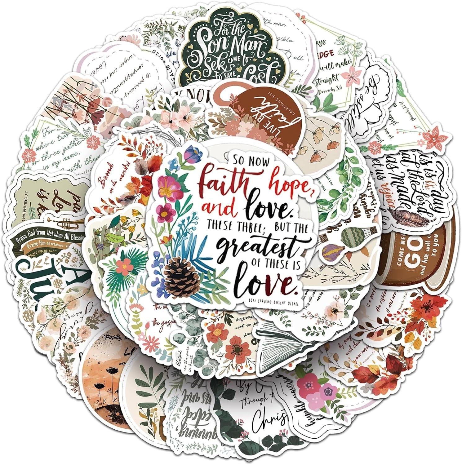 50Pcs Bible Verse Stickers, Inspirational Jesus Sticker, Christian