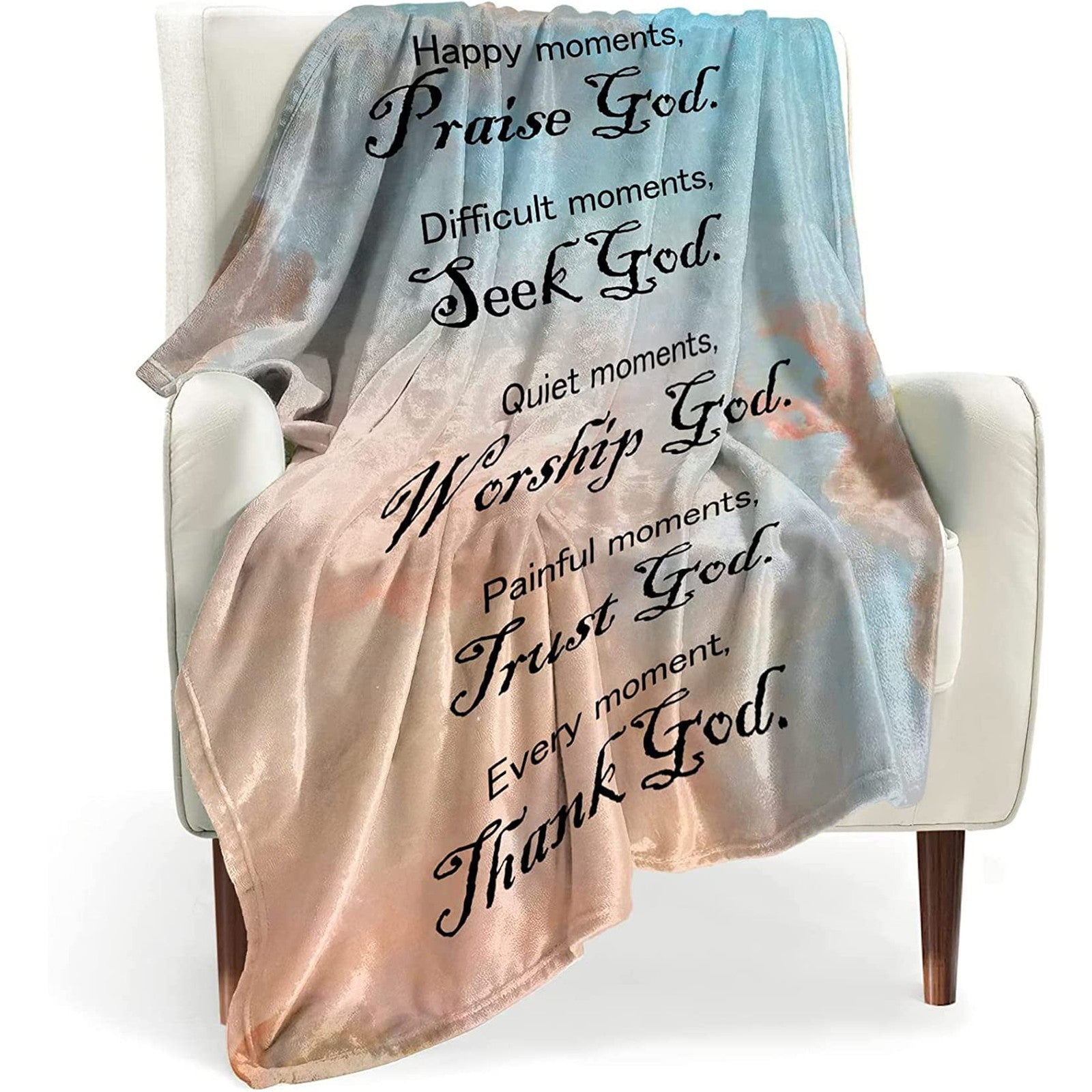 Healing Throw Blanket with Inspirational Prayers - Soft 40X50 Gift for Women Men
