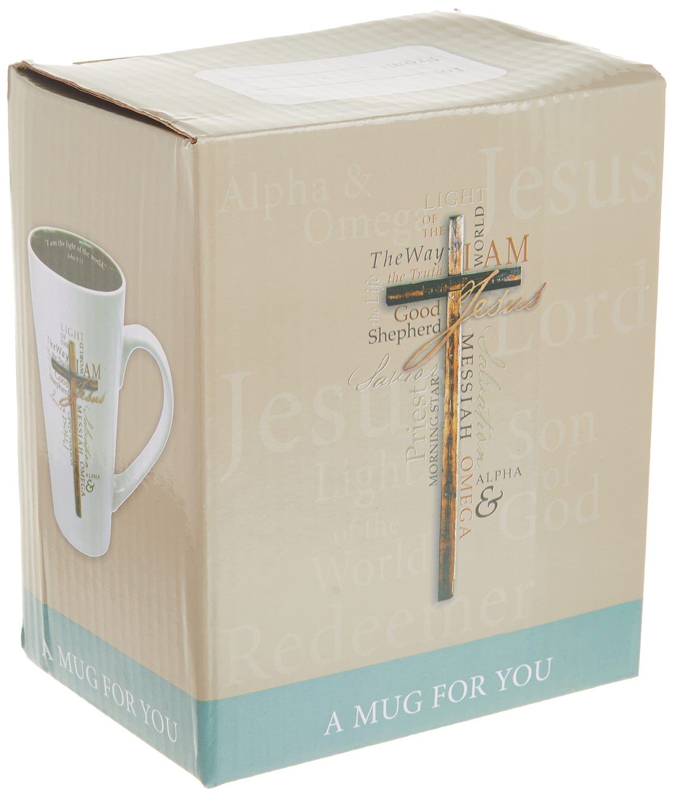Christian Art Gifts Tall Stoneware Coffee/Tea Mug | Light of the World John 8:12