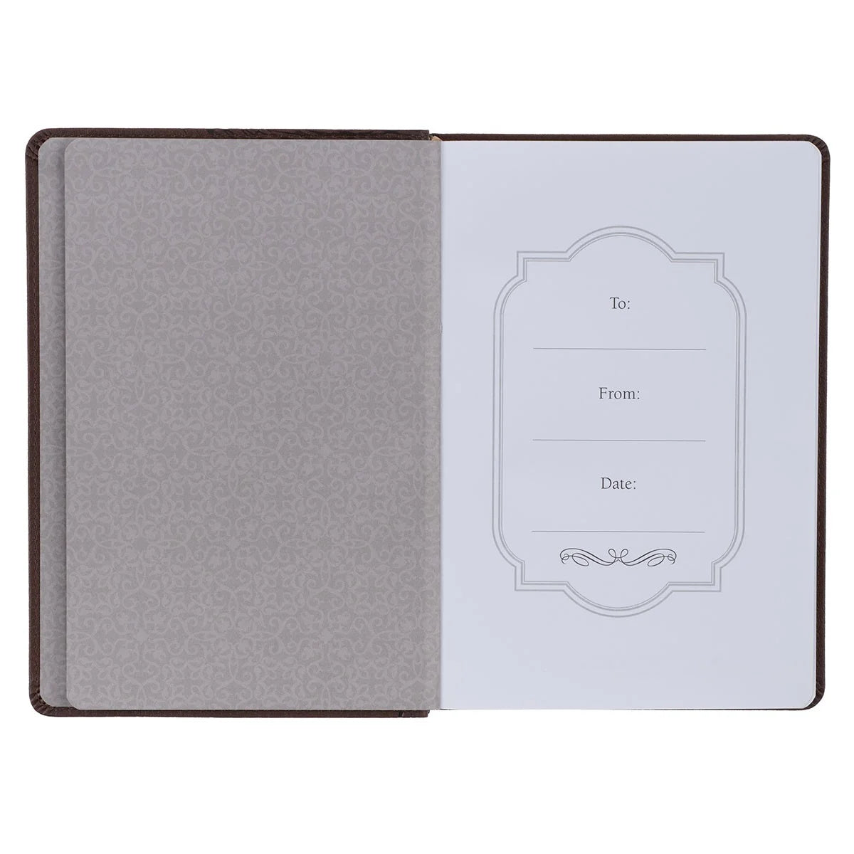 Classic Journal My Strength My Defense Lion Exodus 15:2 Inspirational Scripture Notebook, Ribbon Marker, Brown Faux Leather Flexcover, 336 Ruled Pages