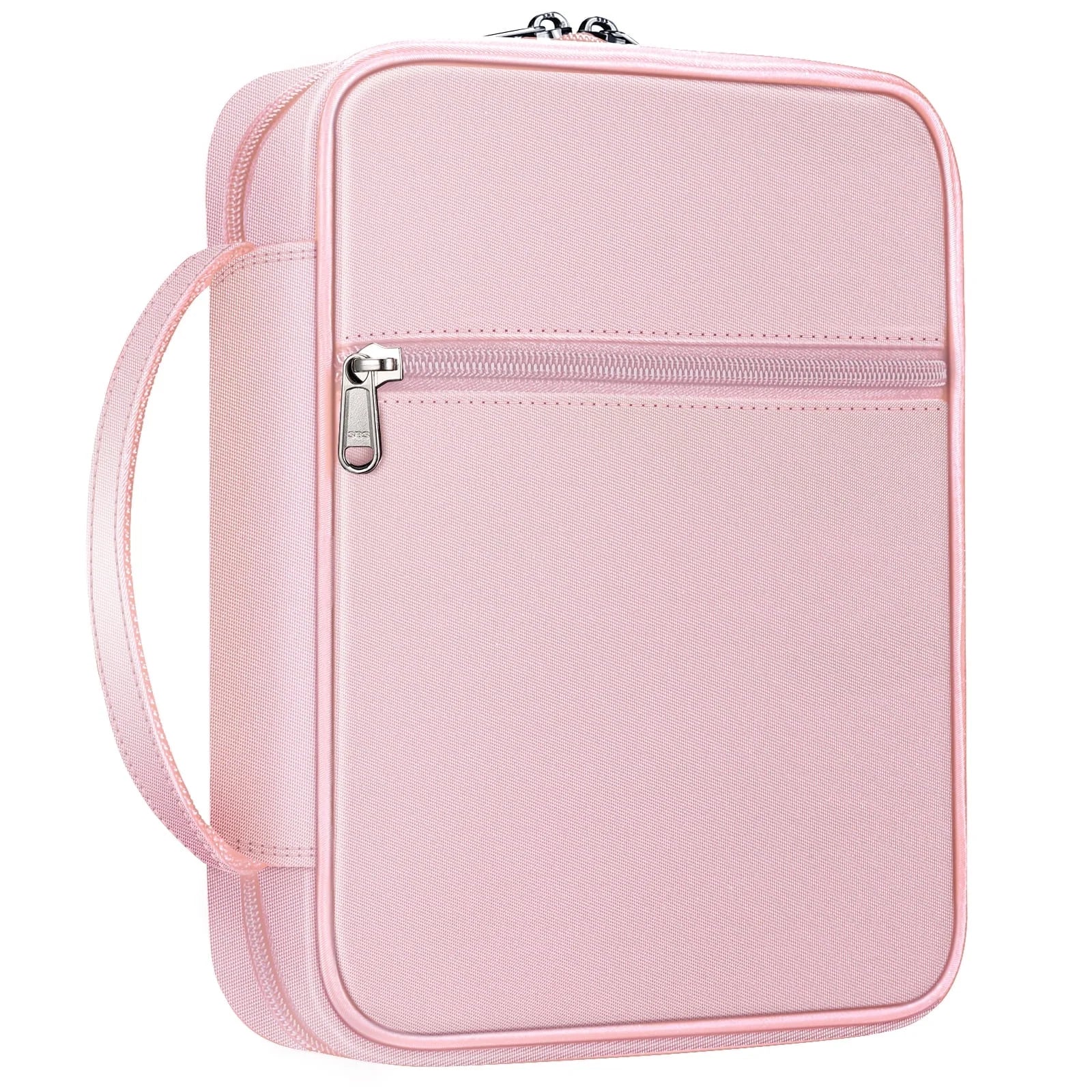 Bible Cover, Carrying Book Case Church Bag Bible Protective with Handle and Zippered Pocket, Perfect Gift for Men Women Father, Rose Gold