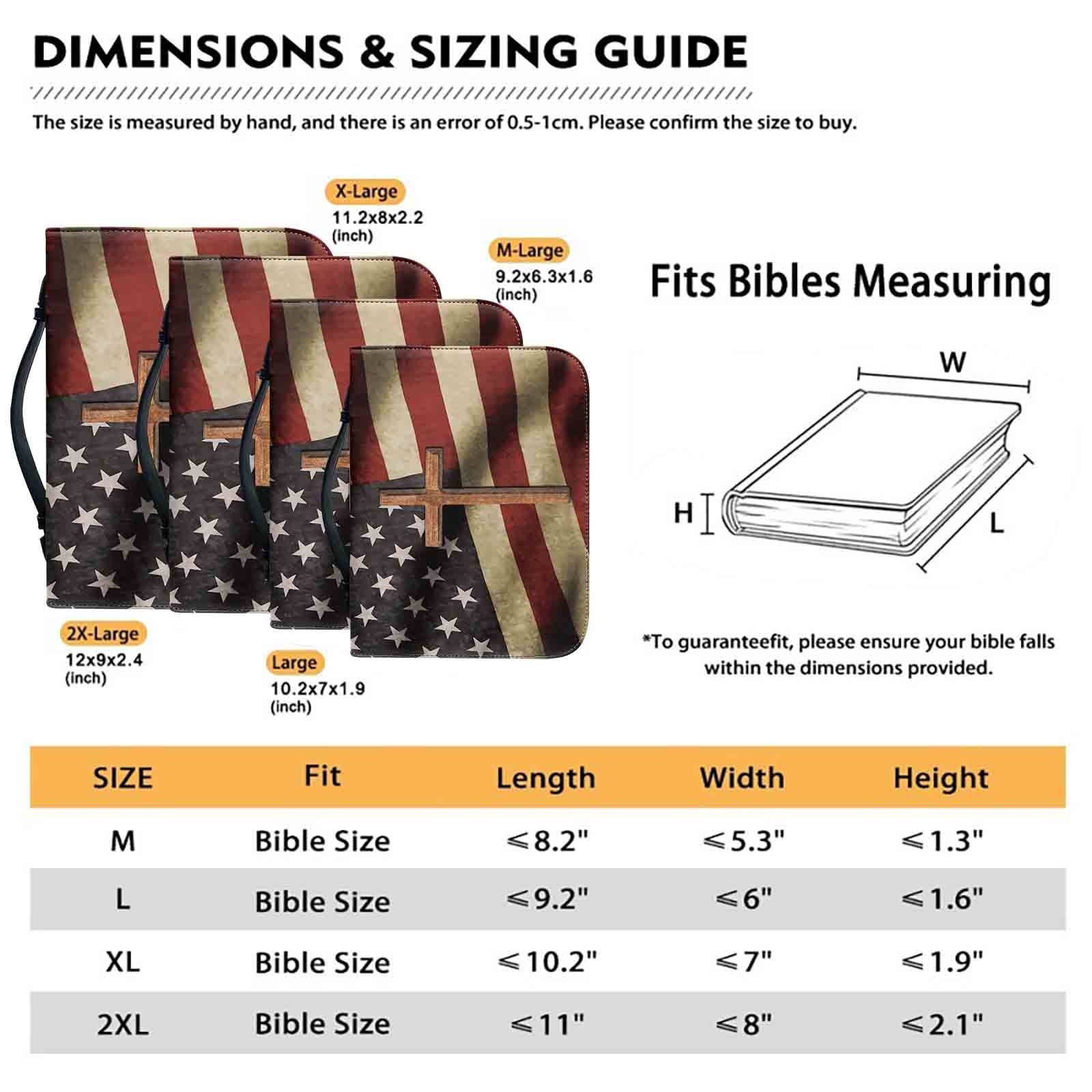 Floral Cross Bible Covers for Women, Christian Bible Book Carrying Bag Scripture Case Church Bag, Bible Protective with Handle Pockets Zippered Pocket