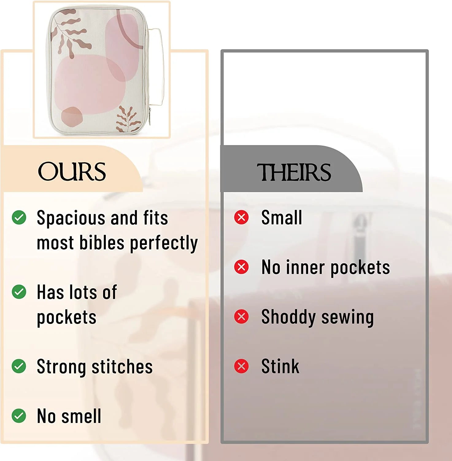 Mr Pen Bible Case Boho Theme with Pockets Multicolor