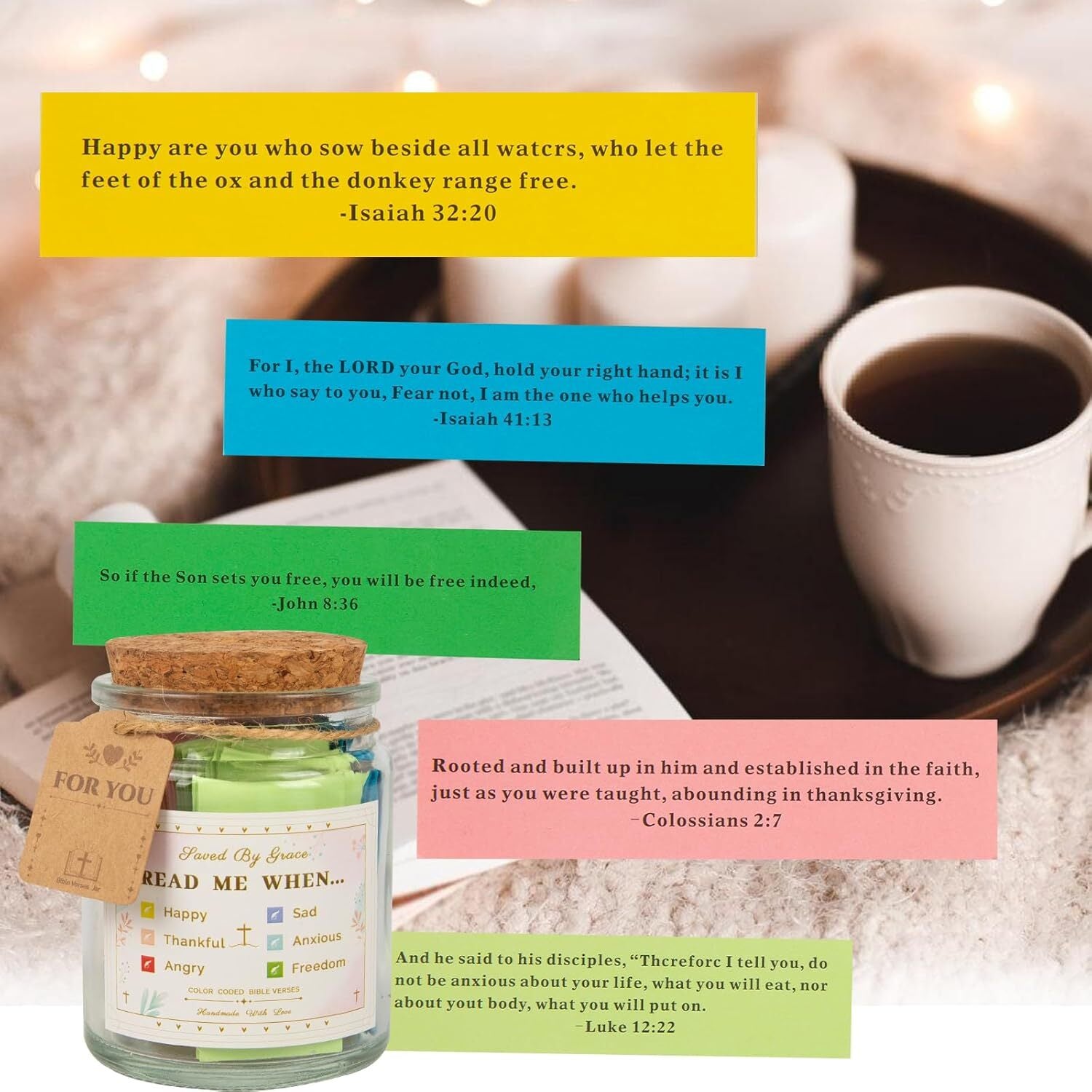 Handmade Jars Bible Verses in a Jar Hope Prayer Scripture Jar Church Biblical