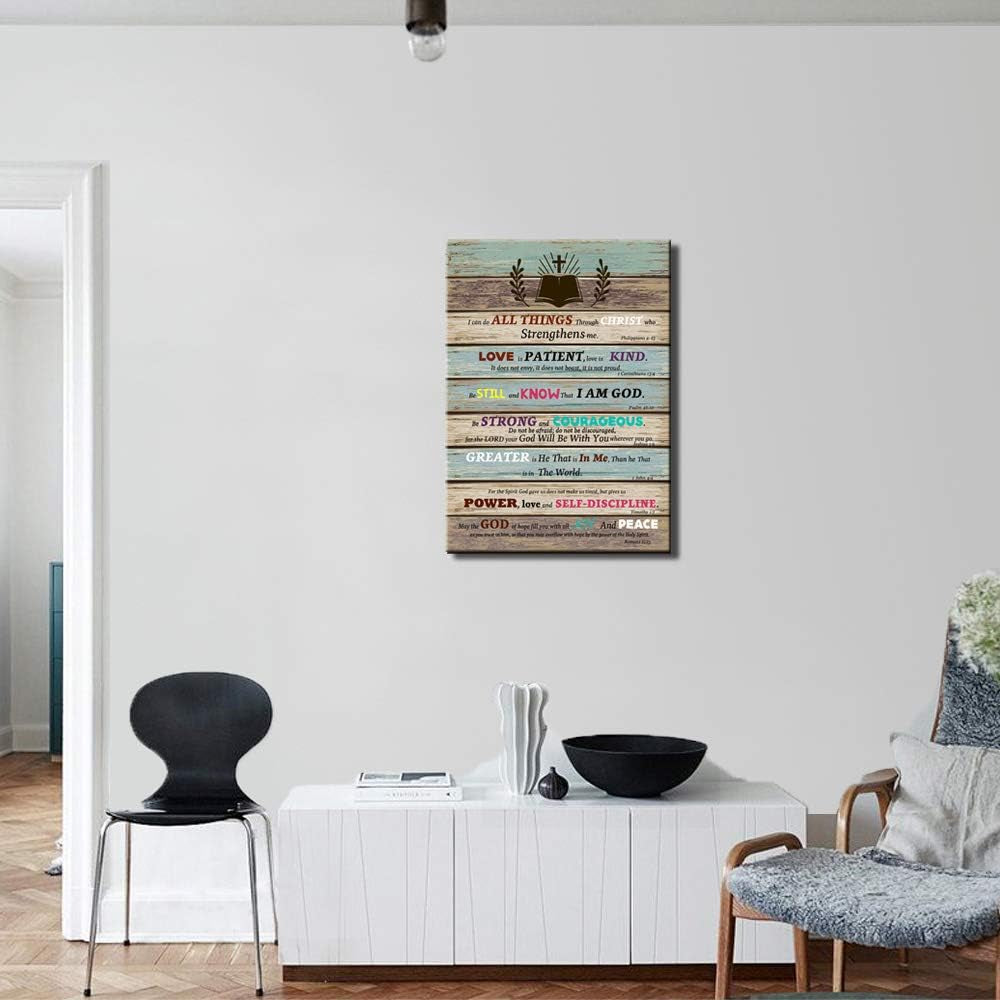 Bible Verse Christian Wall Decor Scripture Inspirational Wall Art for Living Room Bathroom Rustic Religious Gifts Teen Room Decor Be Still and Know That I Am God