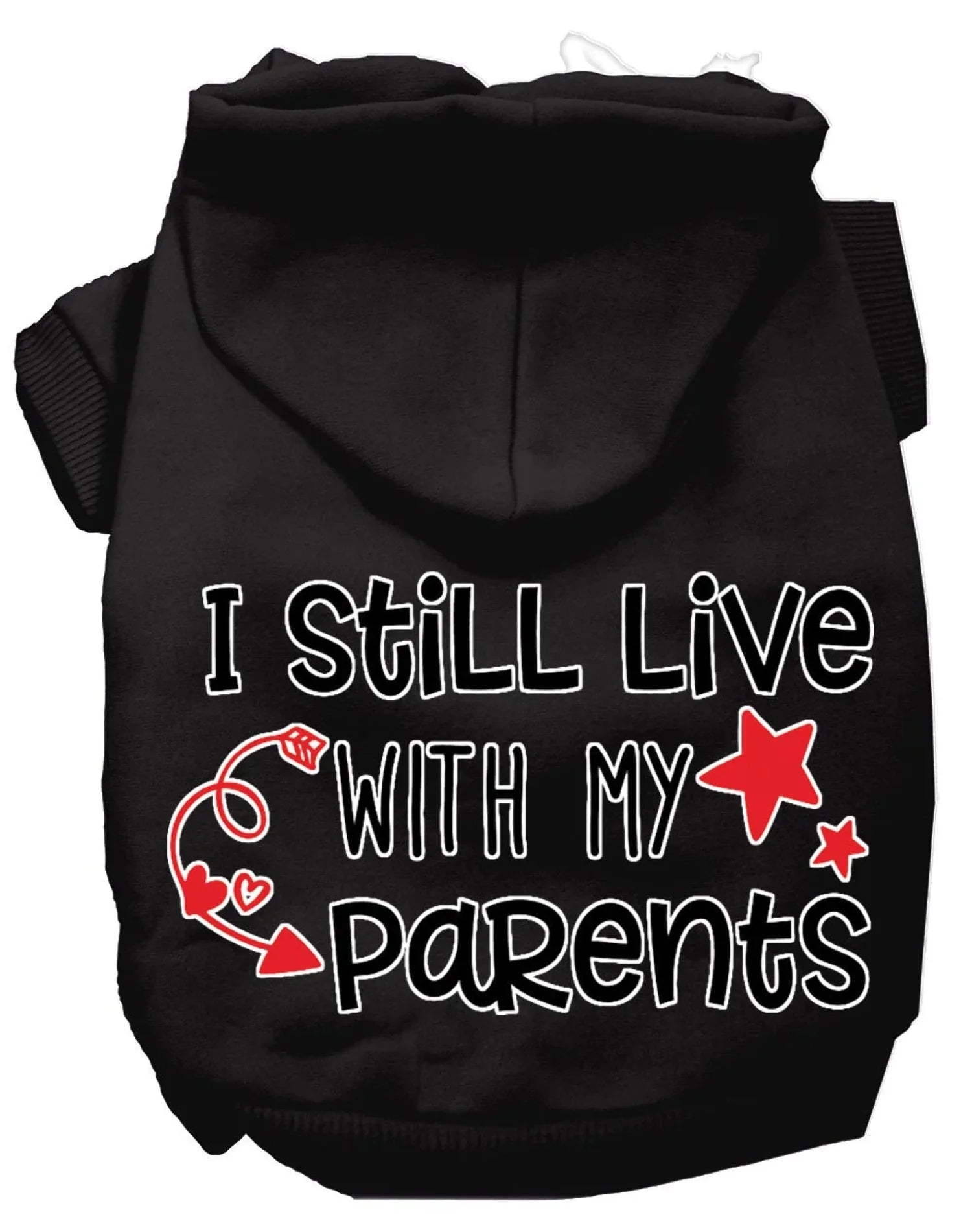 Pet, Dog Cat Hoodie Screen Printed, "I Still Live with My Parents"