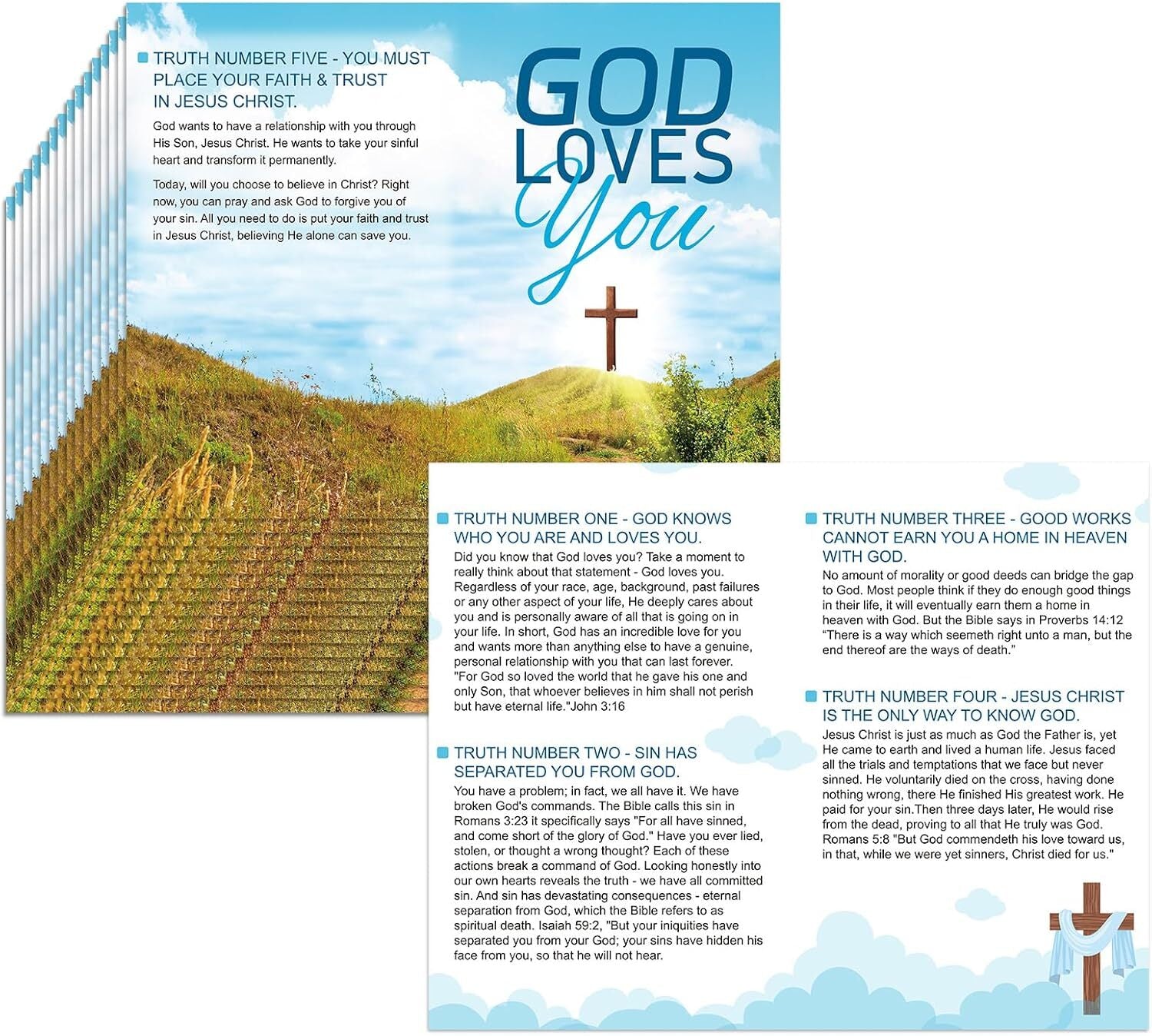 300 Pcs Gospel Tract Card Salvation Plan Cards Bible Tracts Christian