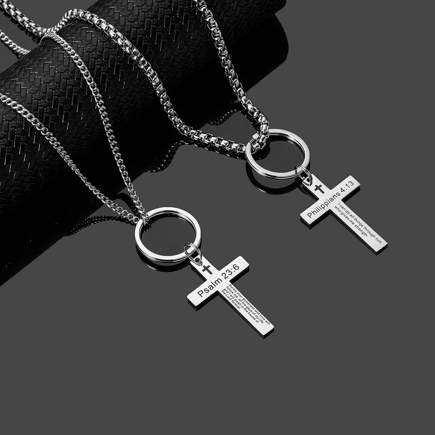 Bible Verse Keychain Christian Cross Keychain for Women, Cross Key Chain for Men Religious Scripture