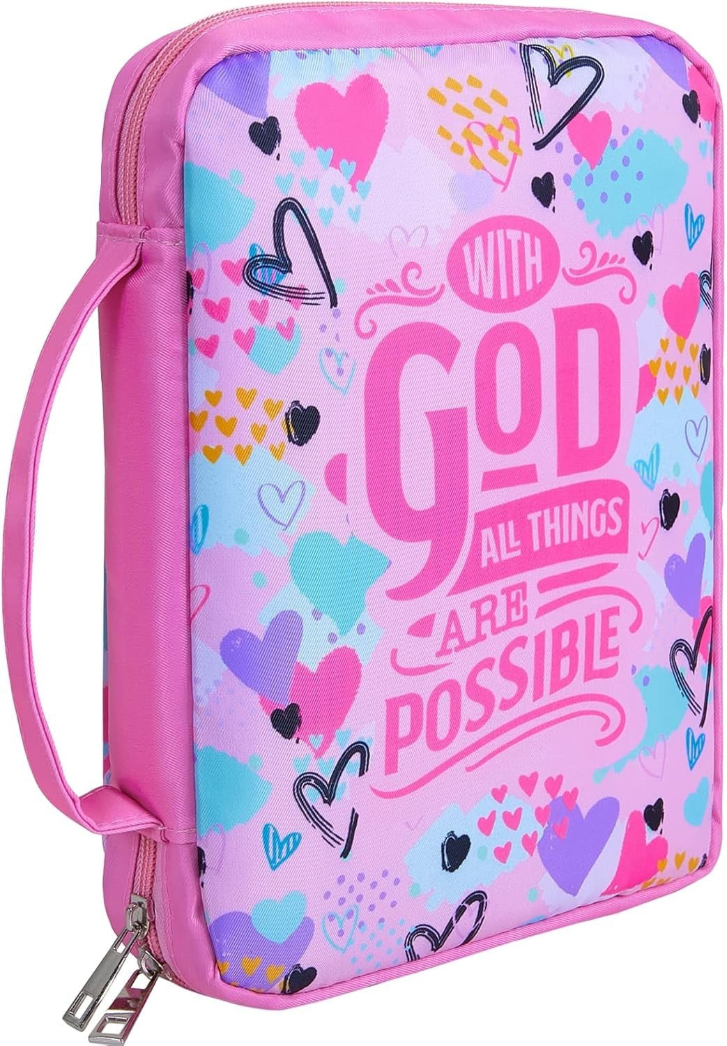 Bible Cover Case for Women Girls Kids Bible Case Large Bible Tote Bag with Handl