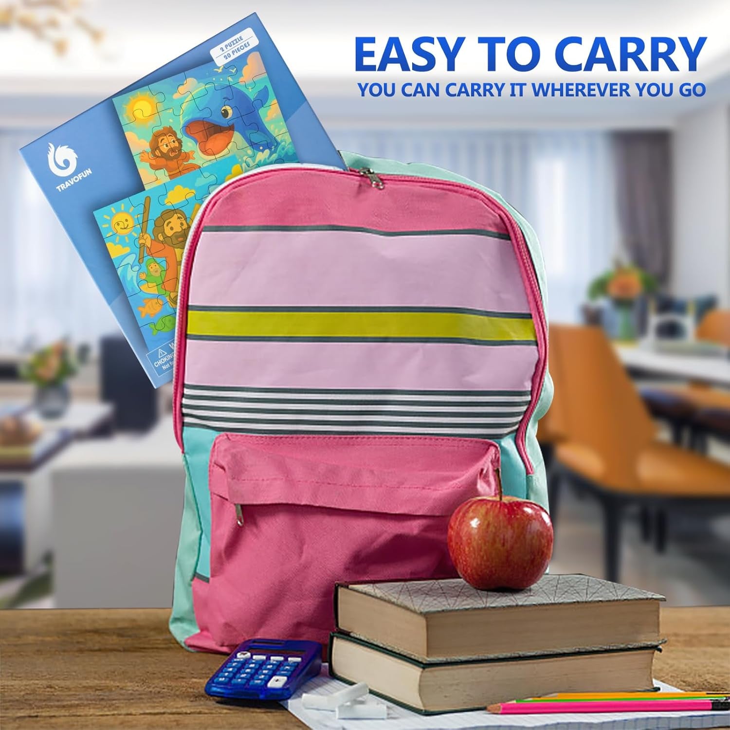 Magnetic Puzzles for Kids Ages 3 4 5 6, TWO-20 Piece Mermaid Wooden Jigsaw Puzzles Book for Toddlers,Travel Games and Travel Toys for 3 4 5 6 Year Olds Boys and Girls