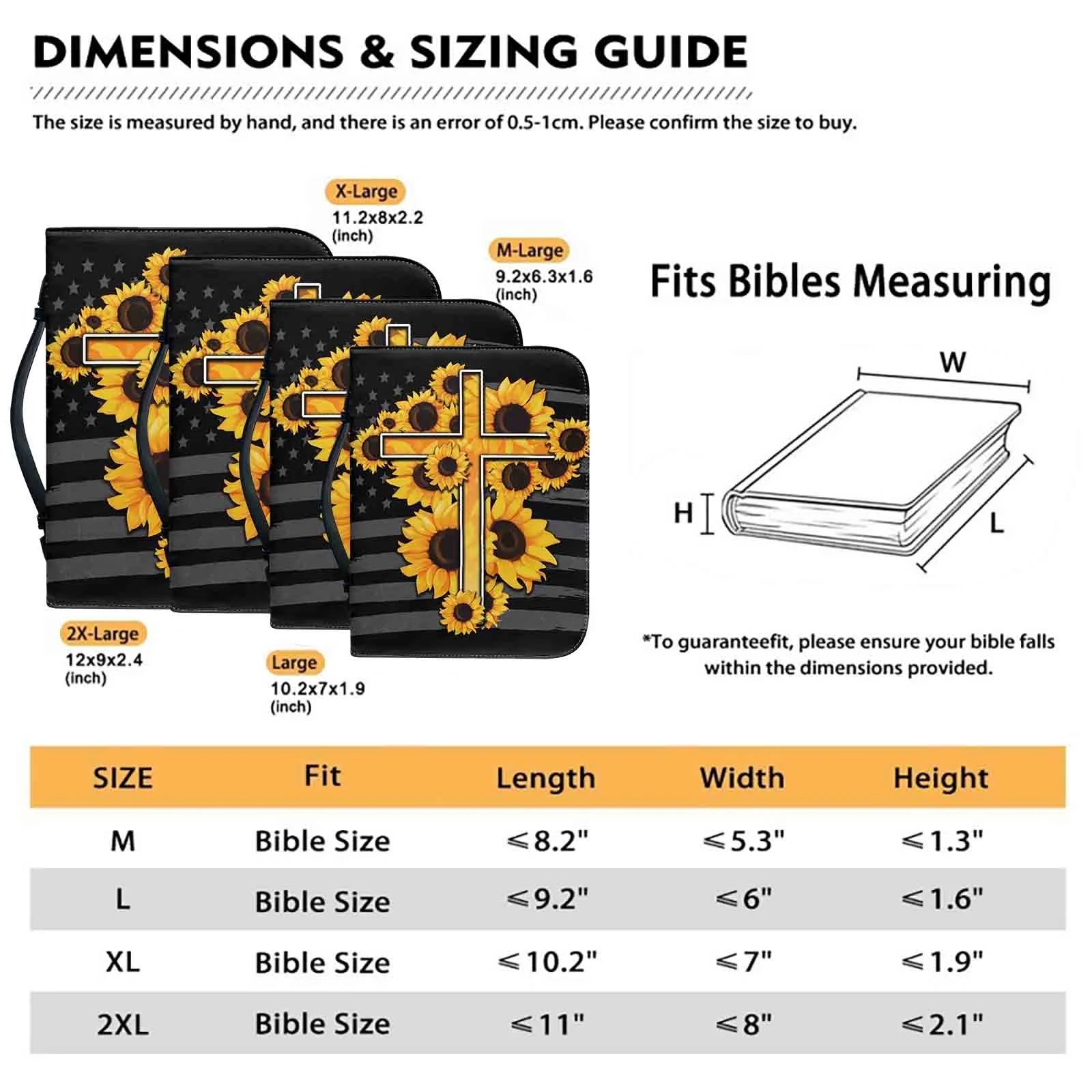 Floral Cross Bible Covers for Women, Christian Bible Book Carrying Bag Scripture Case Church Bag, Bible Protective with Handle Pockets Zippered Pocket