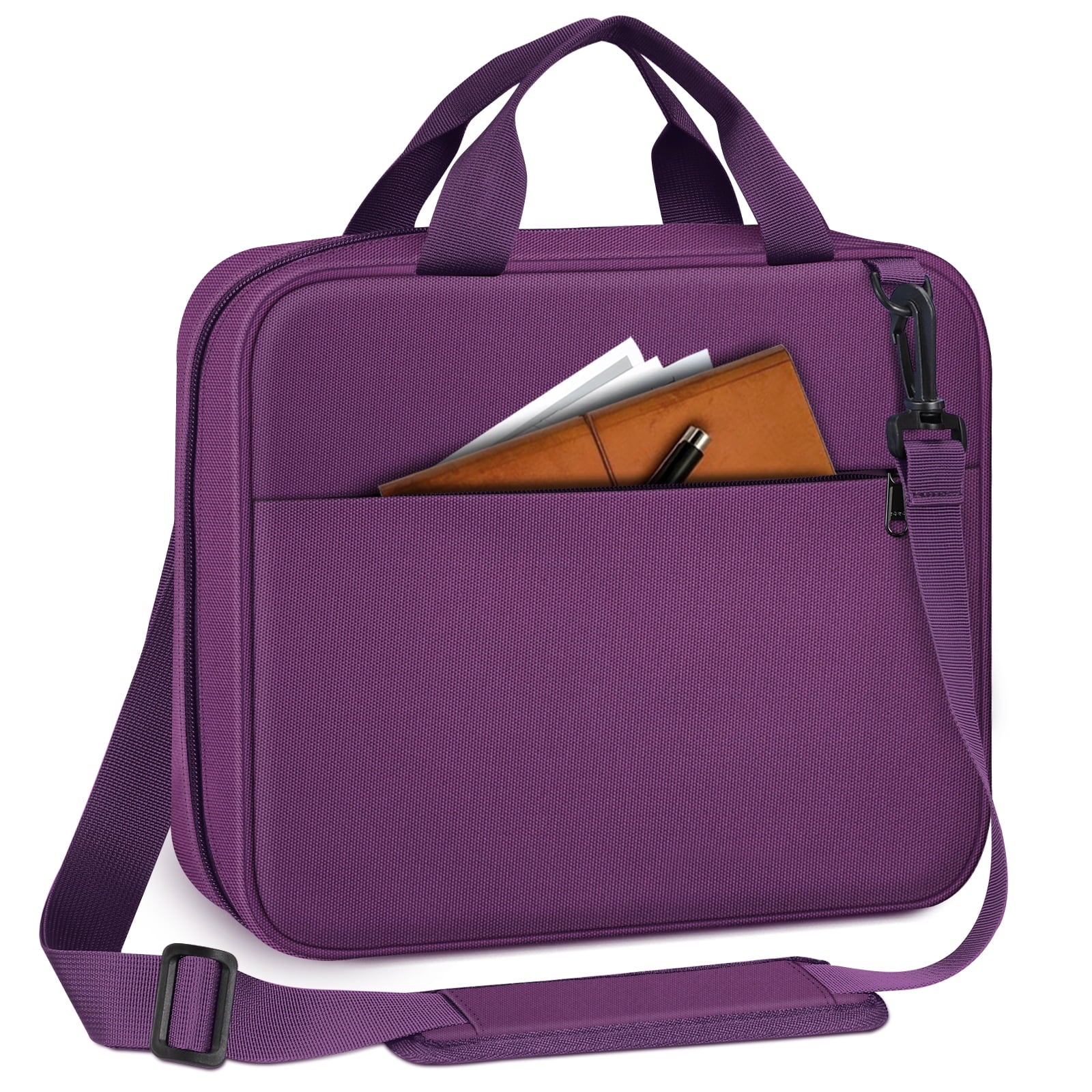 Extra Large Bible Cover, Carrying Book Case Church Bag Bible Protective with Detachable Shoulder Strap & Zippered Pocket, Gift for Men Women, Purple