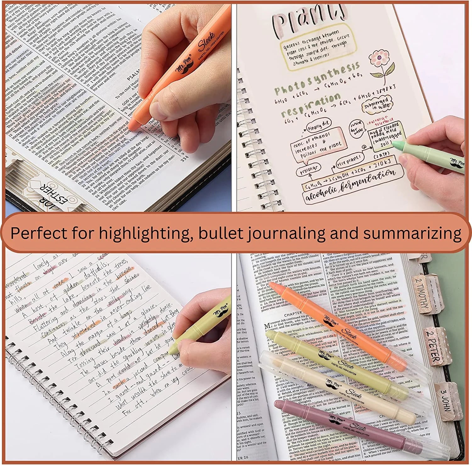 - Gel Highlighter, 8 Pack, Pastel Colors, Bible Highlighters No Bleed, Gel Highlighters for Bibles, Gel Highlighters Assorted Colors, Pastel Highlighter, Quick Dry Highlighter, Bible Markers