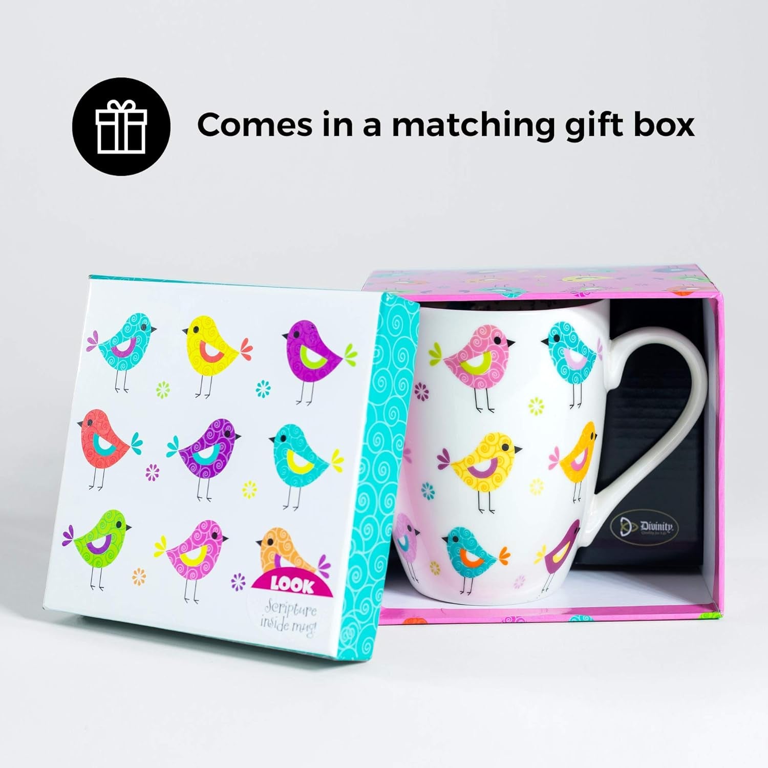 Inspirational Ceramic Mug with Birds-Psalm 103:5, He Fills My Life with Good Things, Multicolor, One Size, 12 Ounces